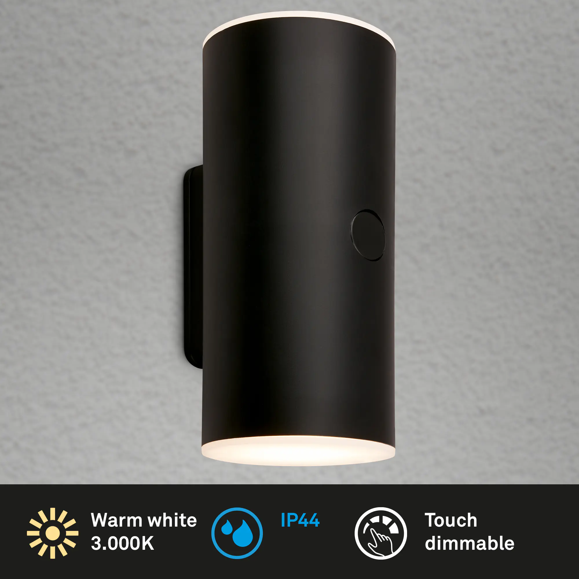 Briloner LED Akku-Außenwandleuchte Lima 6W schwarz dimmbar warmweiß Briloner LED Akku-Außenwandleuchte Lima 6W schwarz dimmbar warmweiß