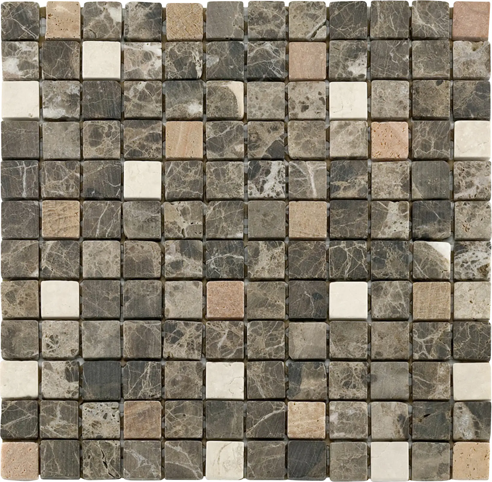 Mosaikfliese Marmor Emparador 30 x 30 cm braun Steinmaß: ca. 2,3 x 2,3 cm