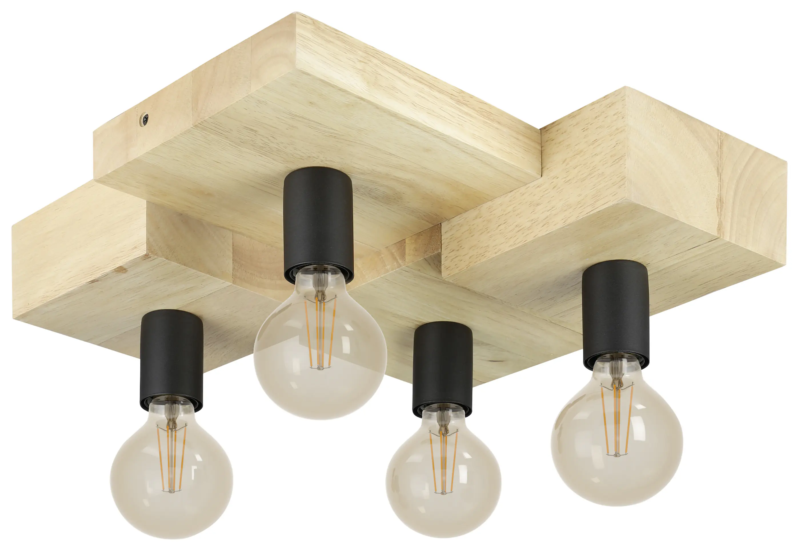 Eglo Deckenleuchte Halkin schwarz Holzoptik 43 x 40 cm