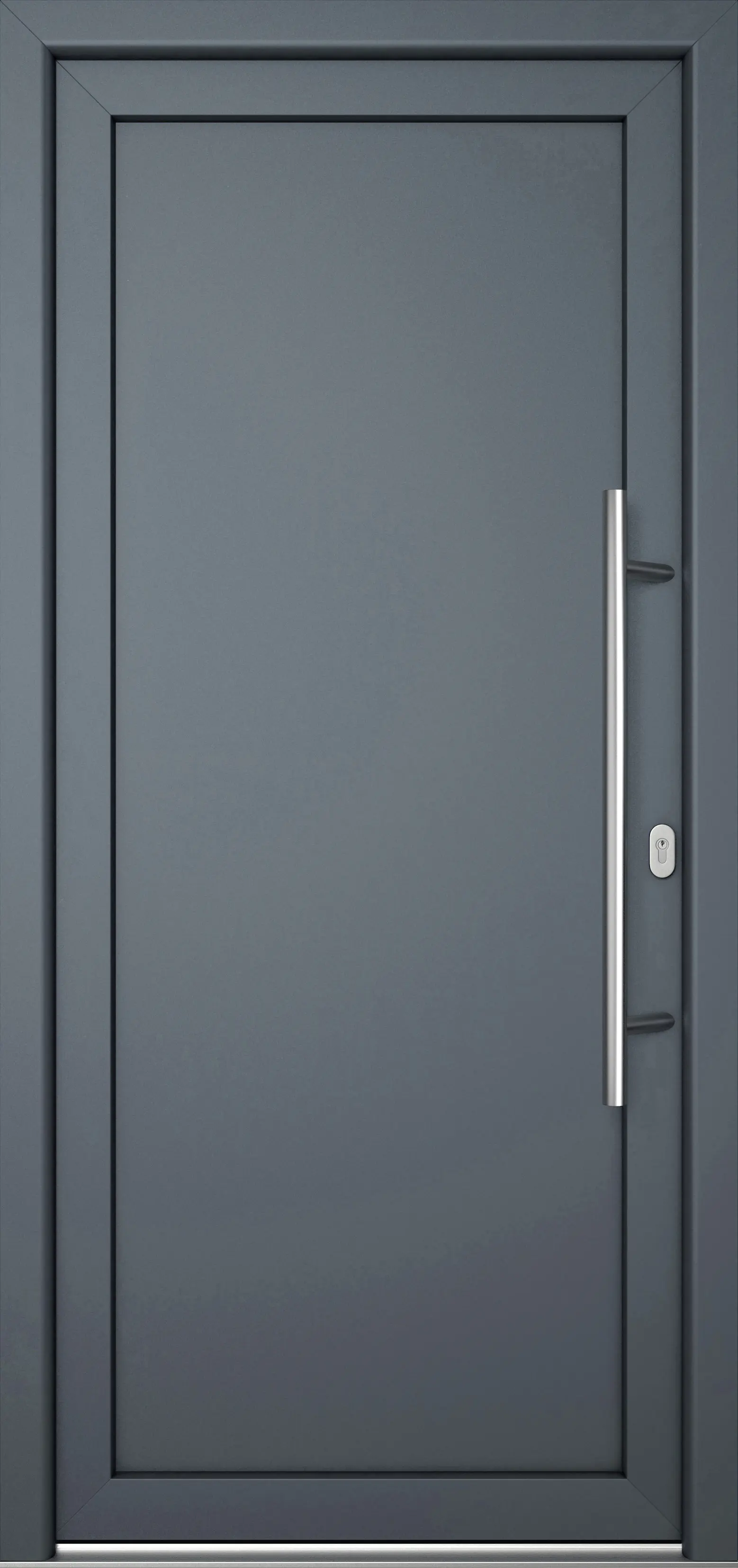 Meeth Haustür Signum Pro PVC Modell 01 88 x 200 cm DIN Rechts weiß/titan Meeth Haustür Signum Pro PVC Modell 01 88 x 200 cm DIN Rechts weiß/titan