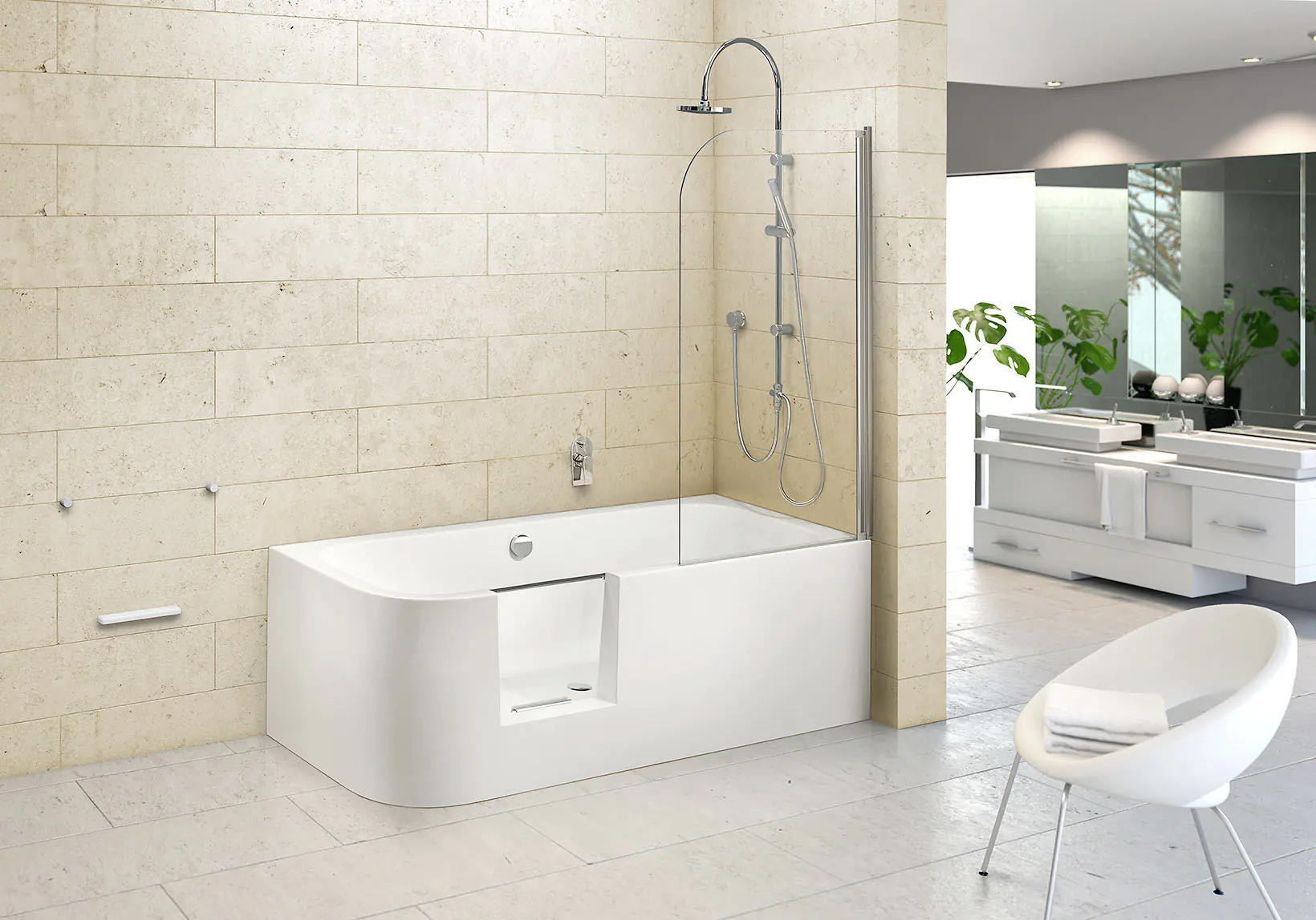 Ottofond Badewanne barrierefrei 180 x 80 cm links weiß Ottofond Badewanne barrierefrei 180 x 80 cm links weiß