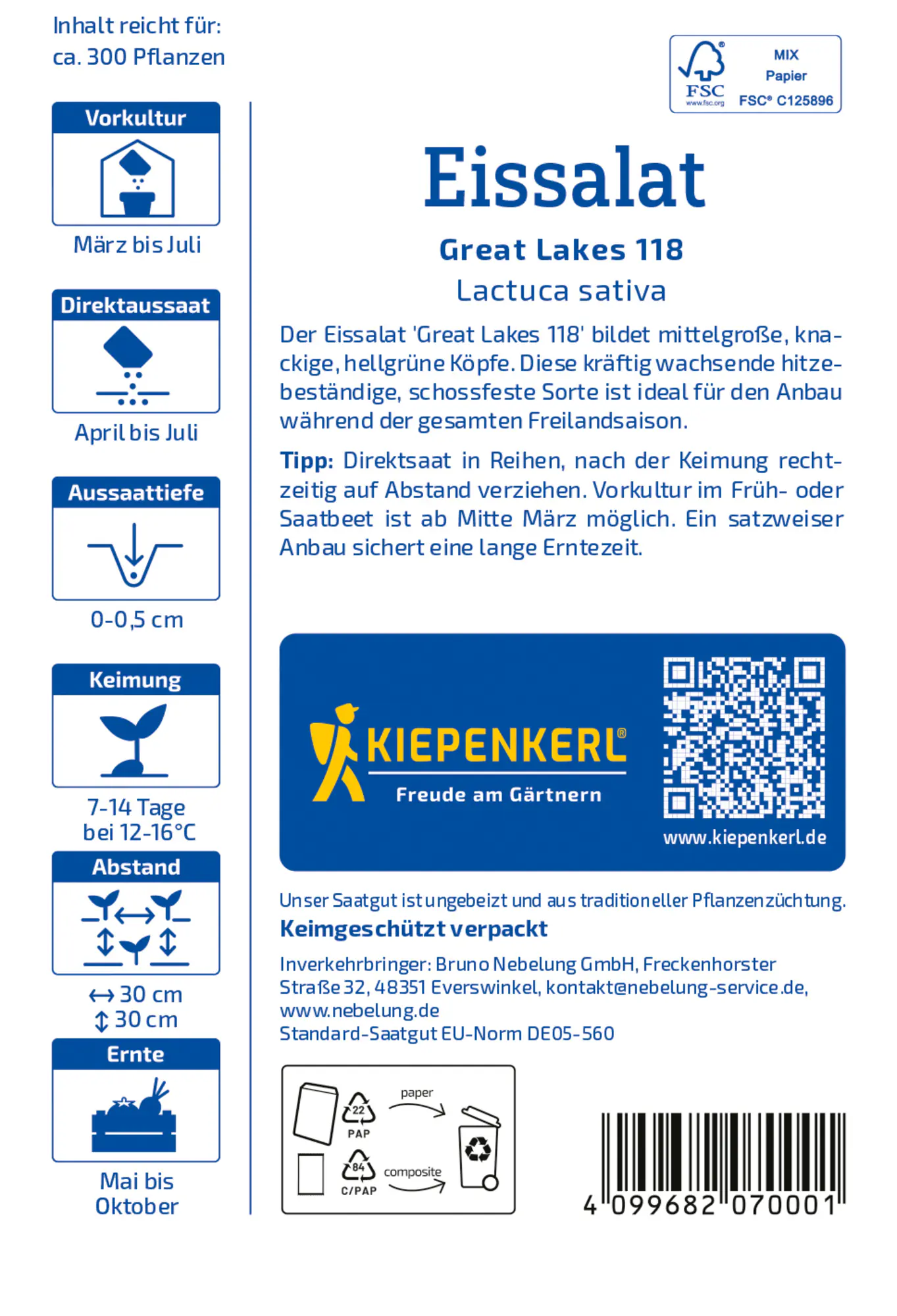 Kiepenkerl Eissalat Great Lakes 118 