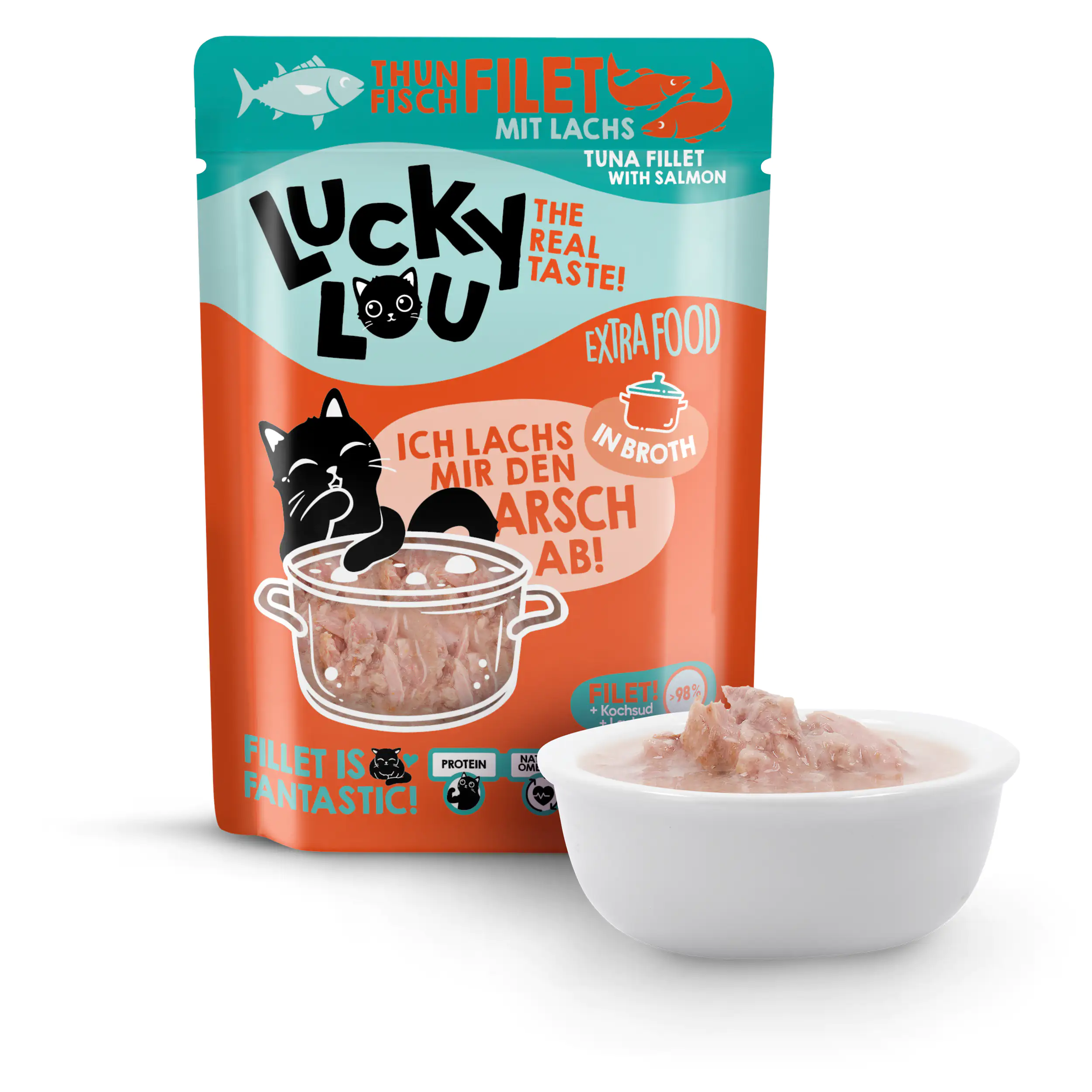 Lucky Lou Extrafood Thunfisch & Lachs in Brühe 70 g 