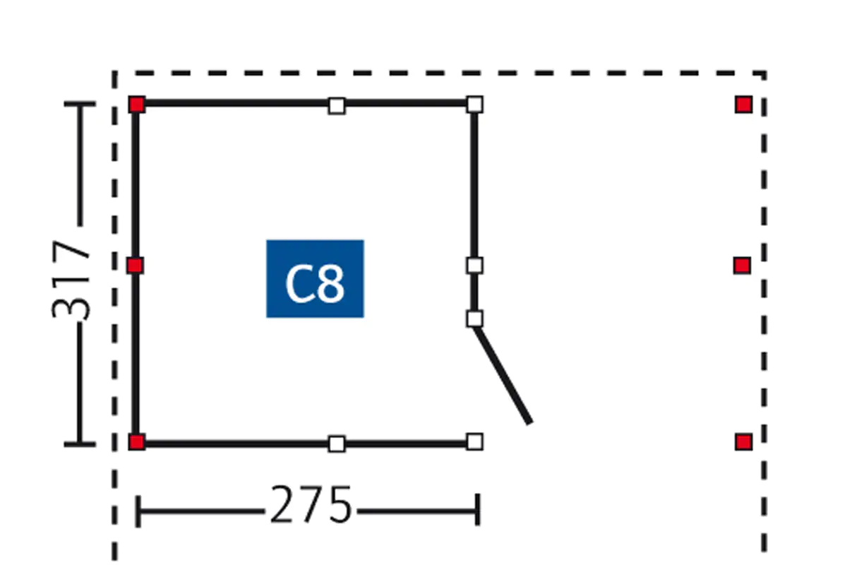 SKAN HOLZ Abstellraum C8 275x317cm, Profilschalung, grün imprägniert