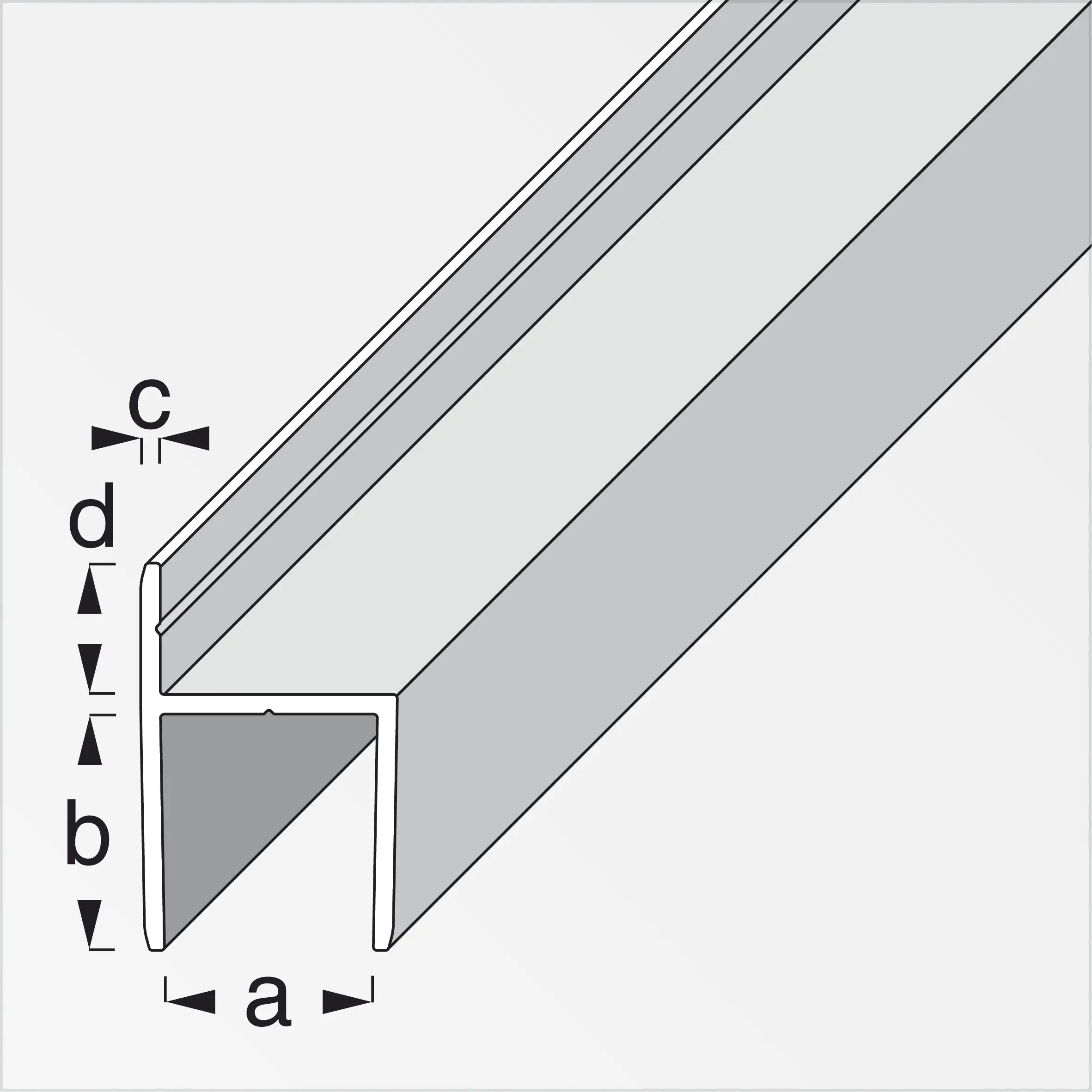 alfer clampline-Türanschlag-Profil 1 m, 15.9 x 18 x 1.5 mm Alu eloxiert sil