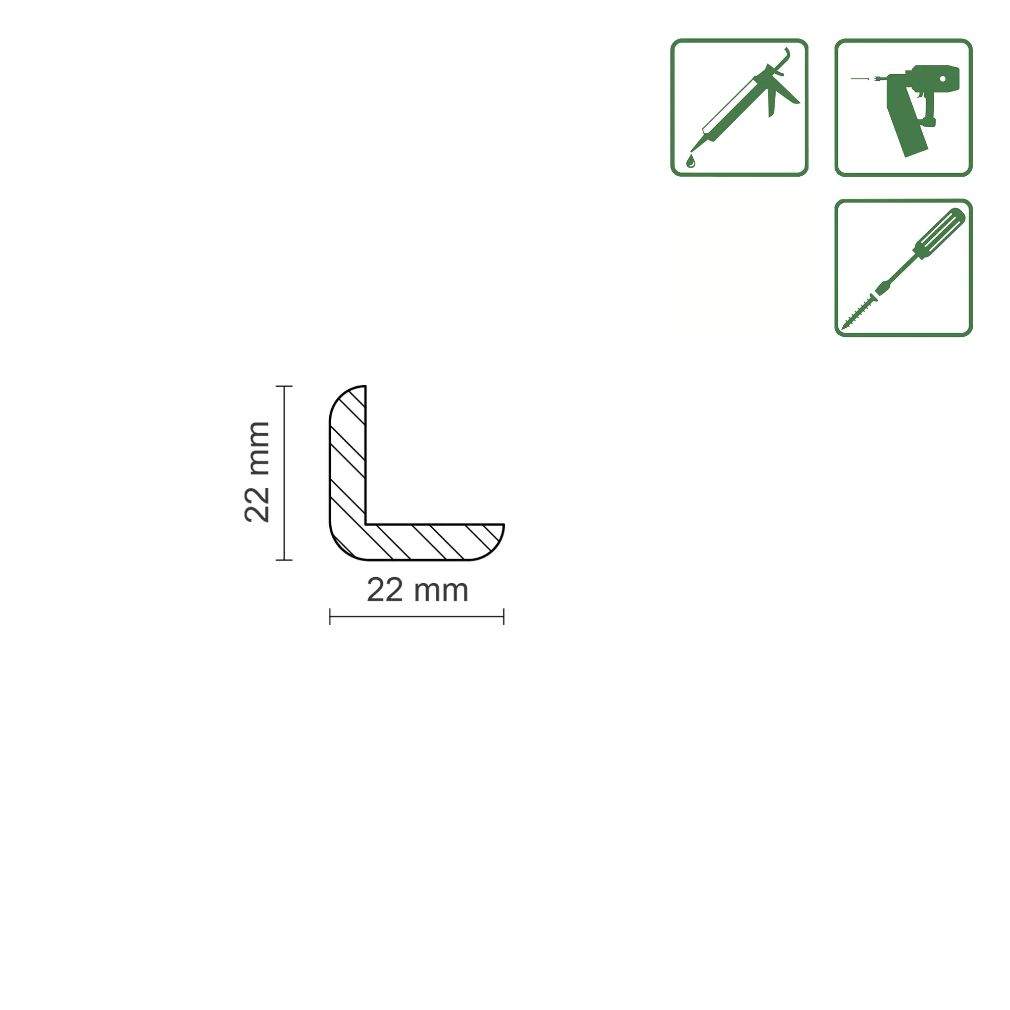 FN Neuhofer Winkelleiste 240 cm 22 x 22 mm Fichte/Kiefer