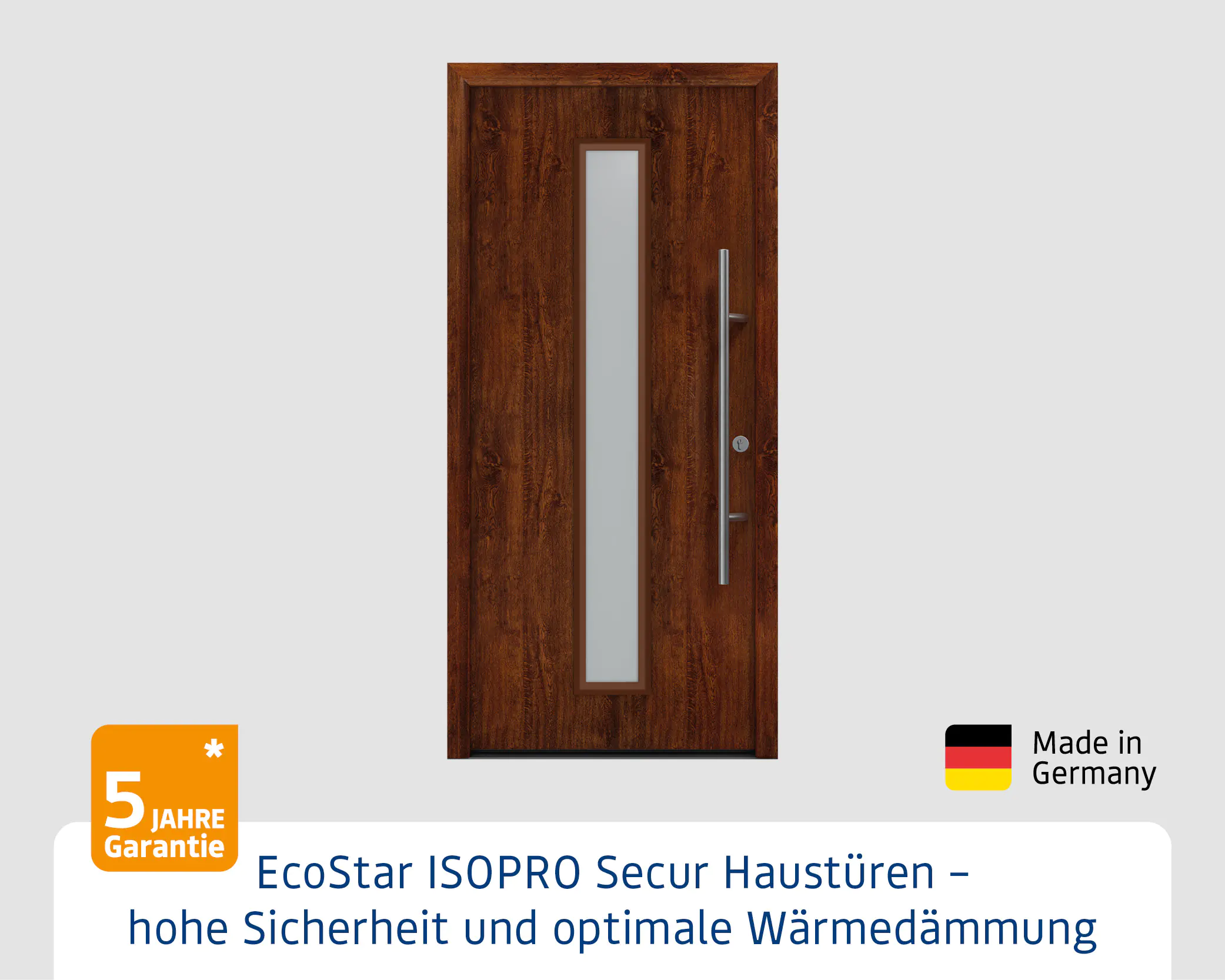 EcoStar Haustür ISOPRO Secur IPS 020 RC2 dark oak 110 x 210 cm EcoStar Haustür ISOPRO Secur IPS 020 RC2 dark oak 110 x 210 cm