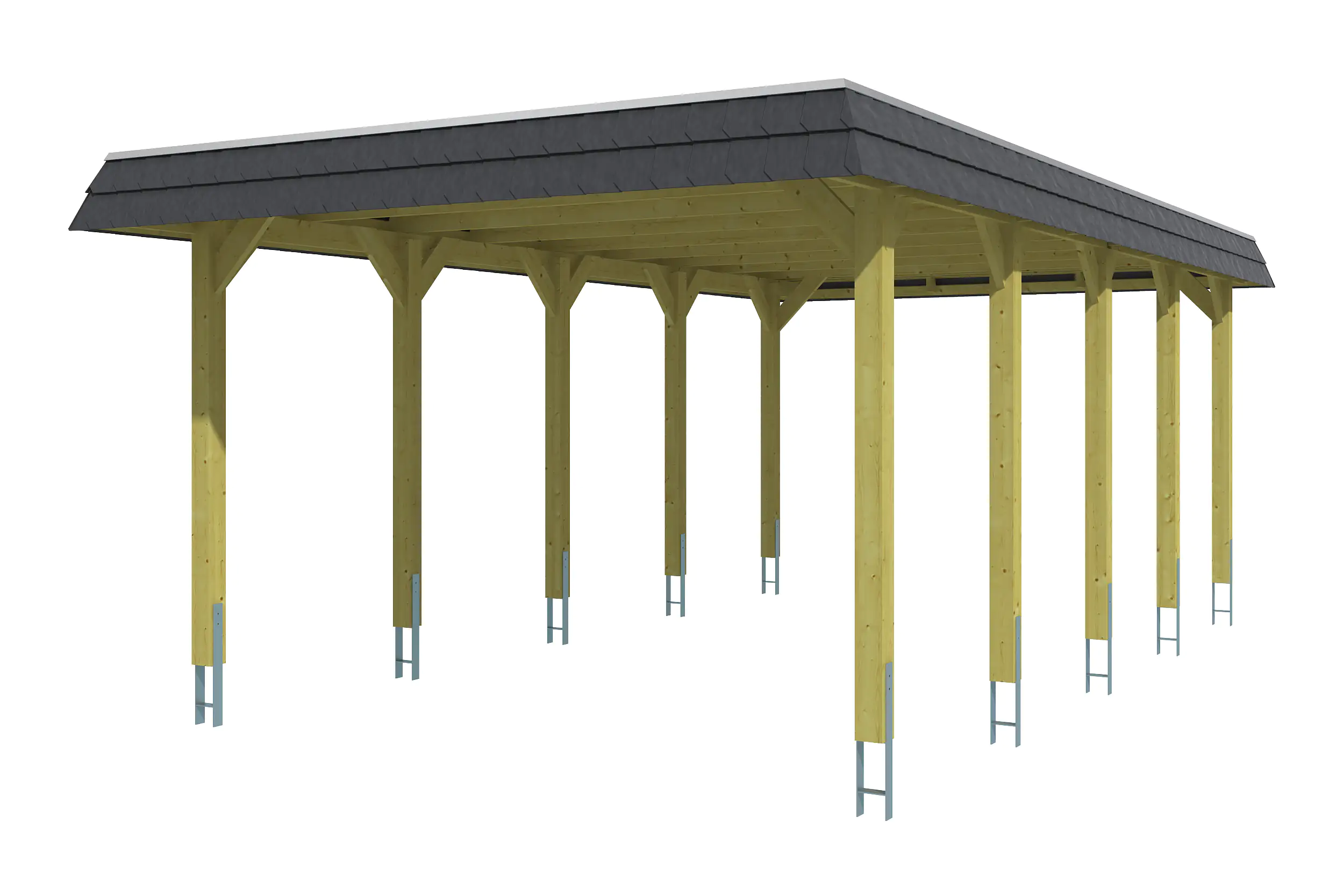 4018211034055_02 SKAN HOLZ Carport Spreewald 396 x 741 cm mit EPDM-Dach