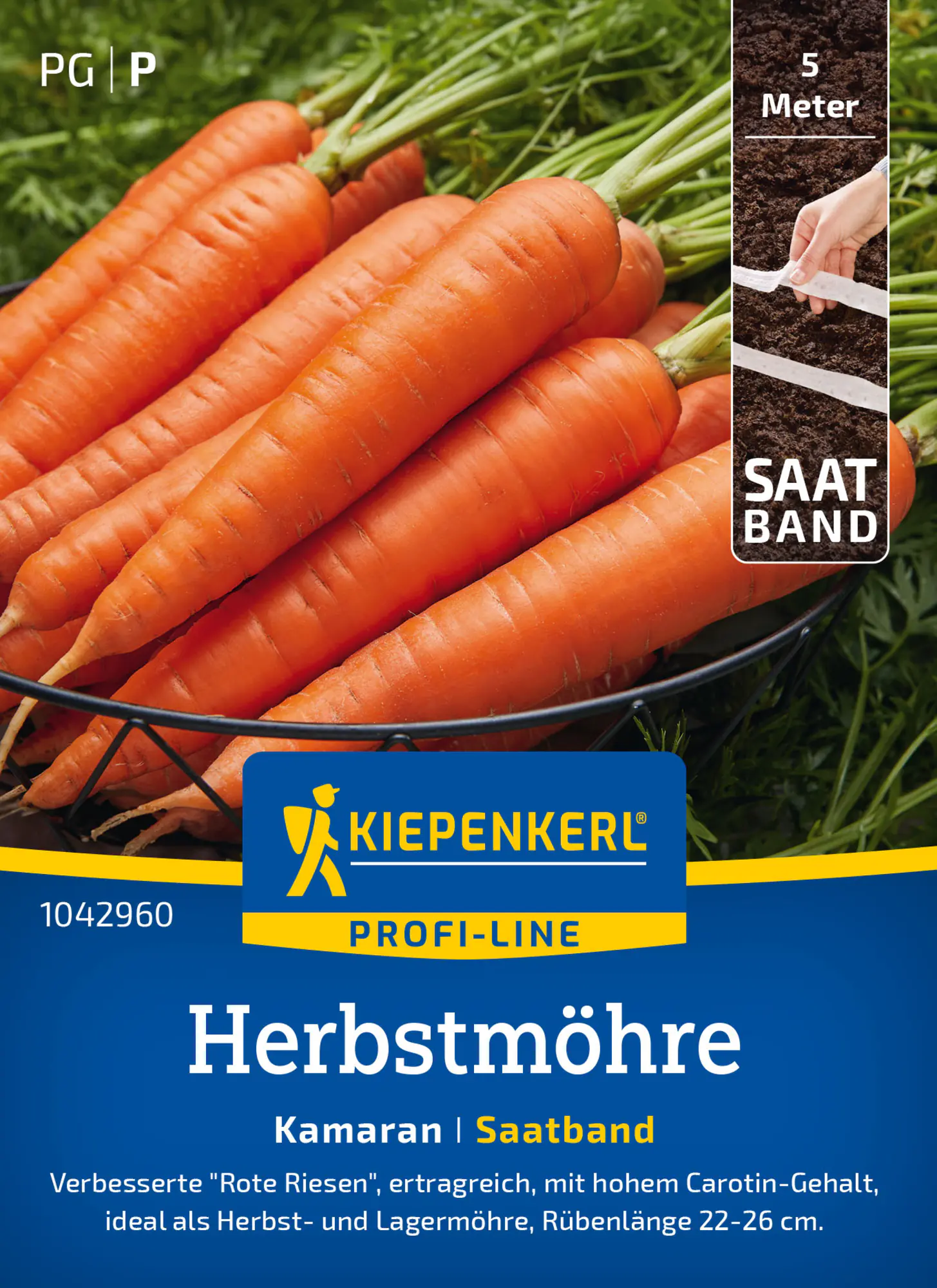 Kiepenkerl Profi-Line Saatgut Möhren Kamaran F1 Saatband für ca. 1,25 – 1,5 m²