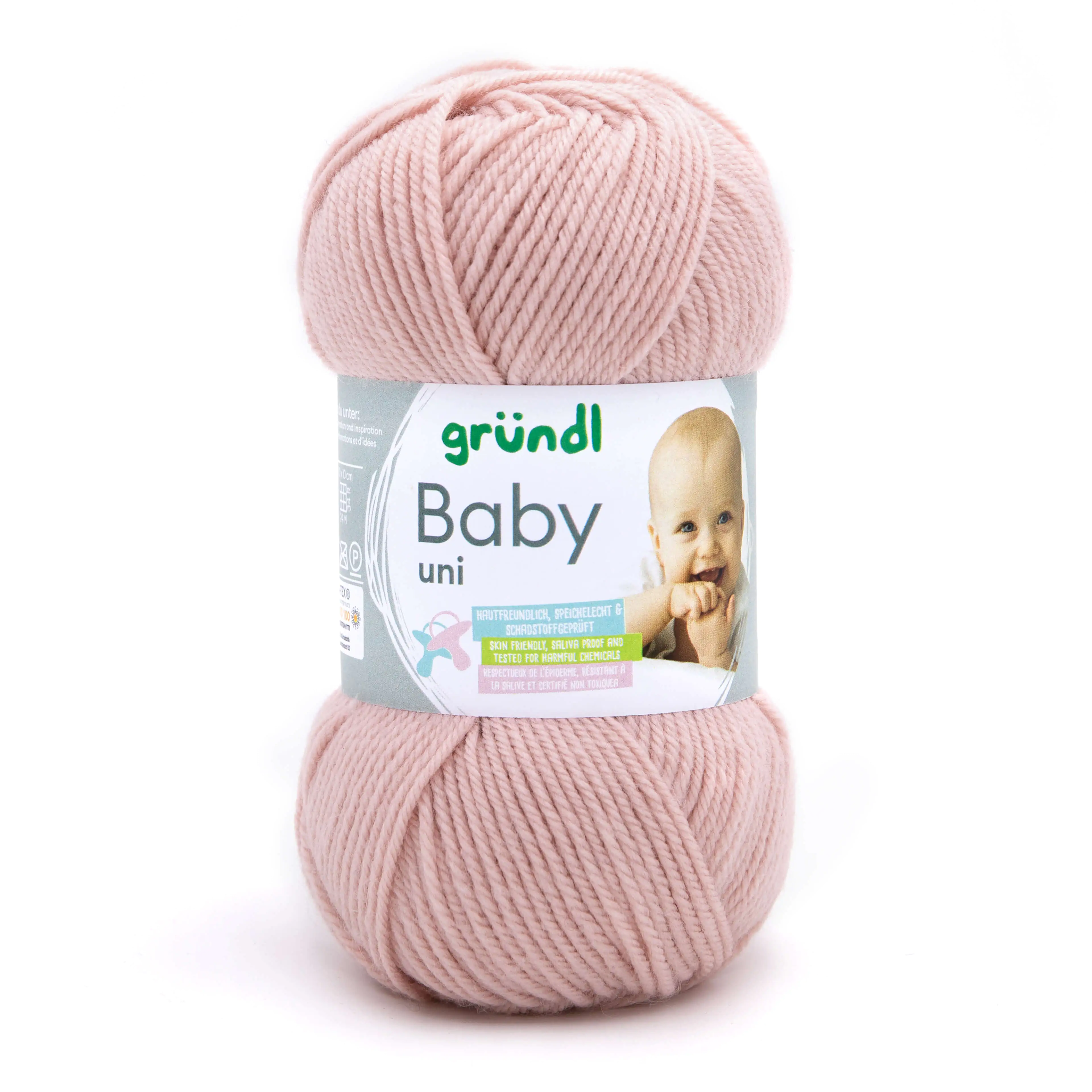 Gründl Wolle Baby uni 50 g altrosa