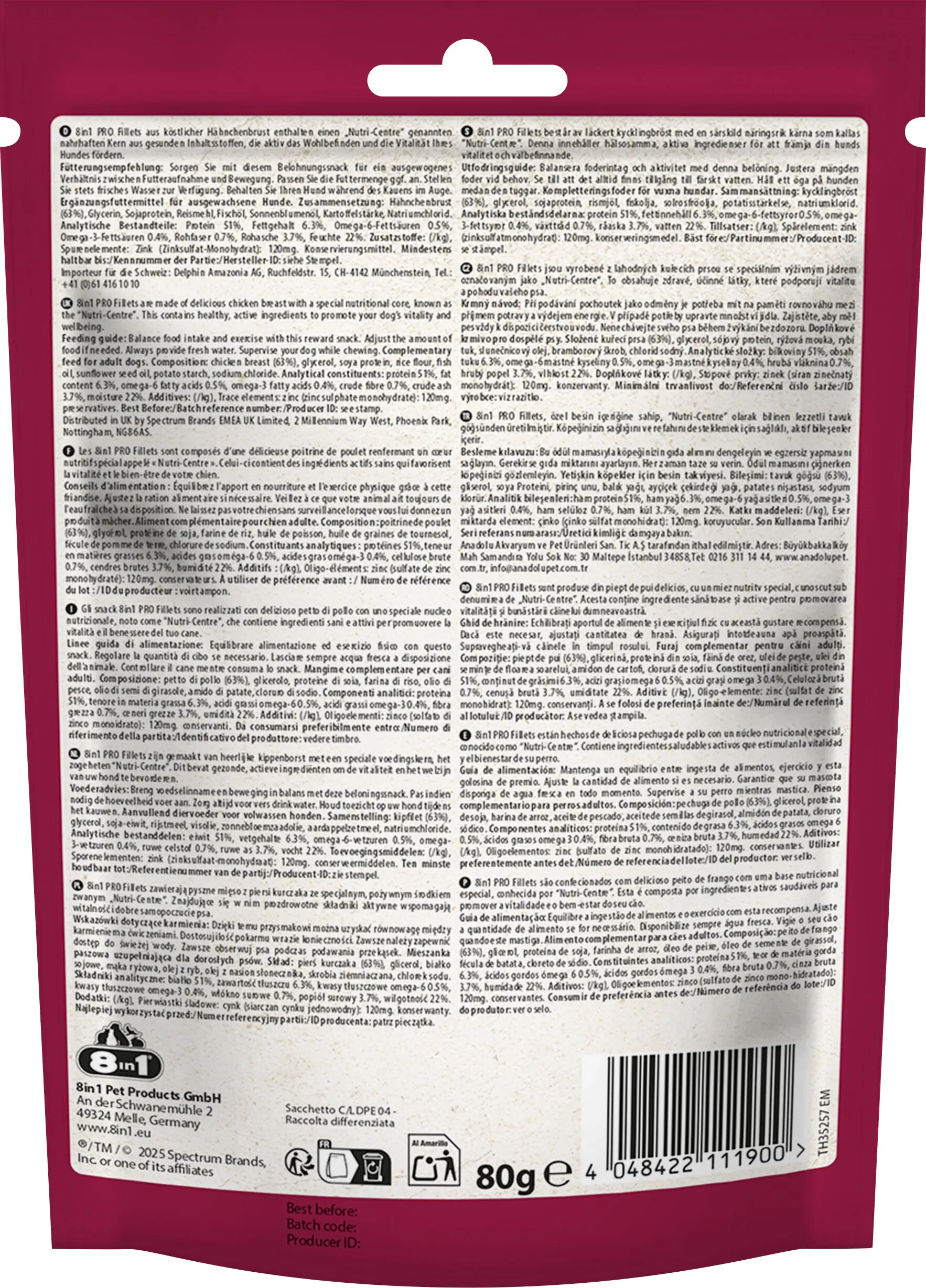 8in1 Hundesnack Fillets Pro Skin & Coat S