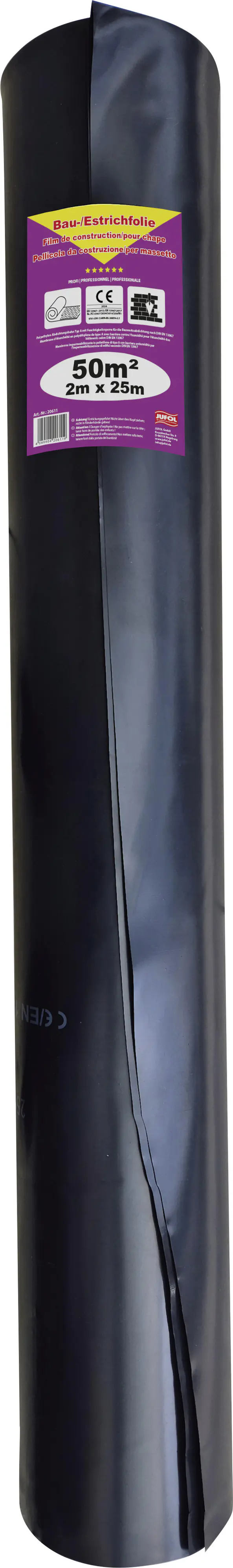 Jufol Baufolie 50 x 2 m = 50 m² schwarz 