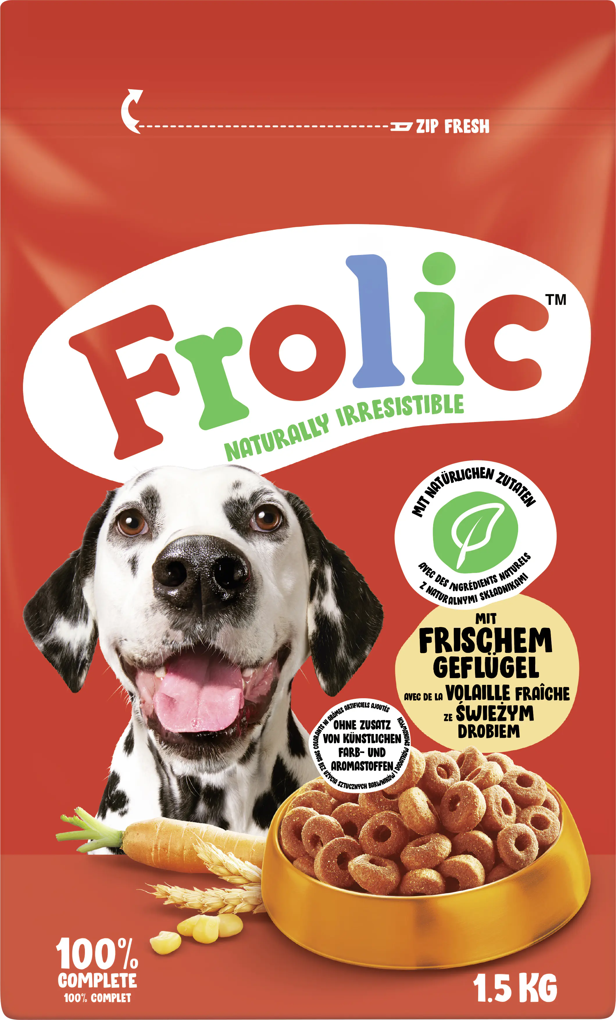 Frolic Hundetrockenfutter Adult 1,5 kg Geflügel
