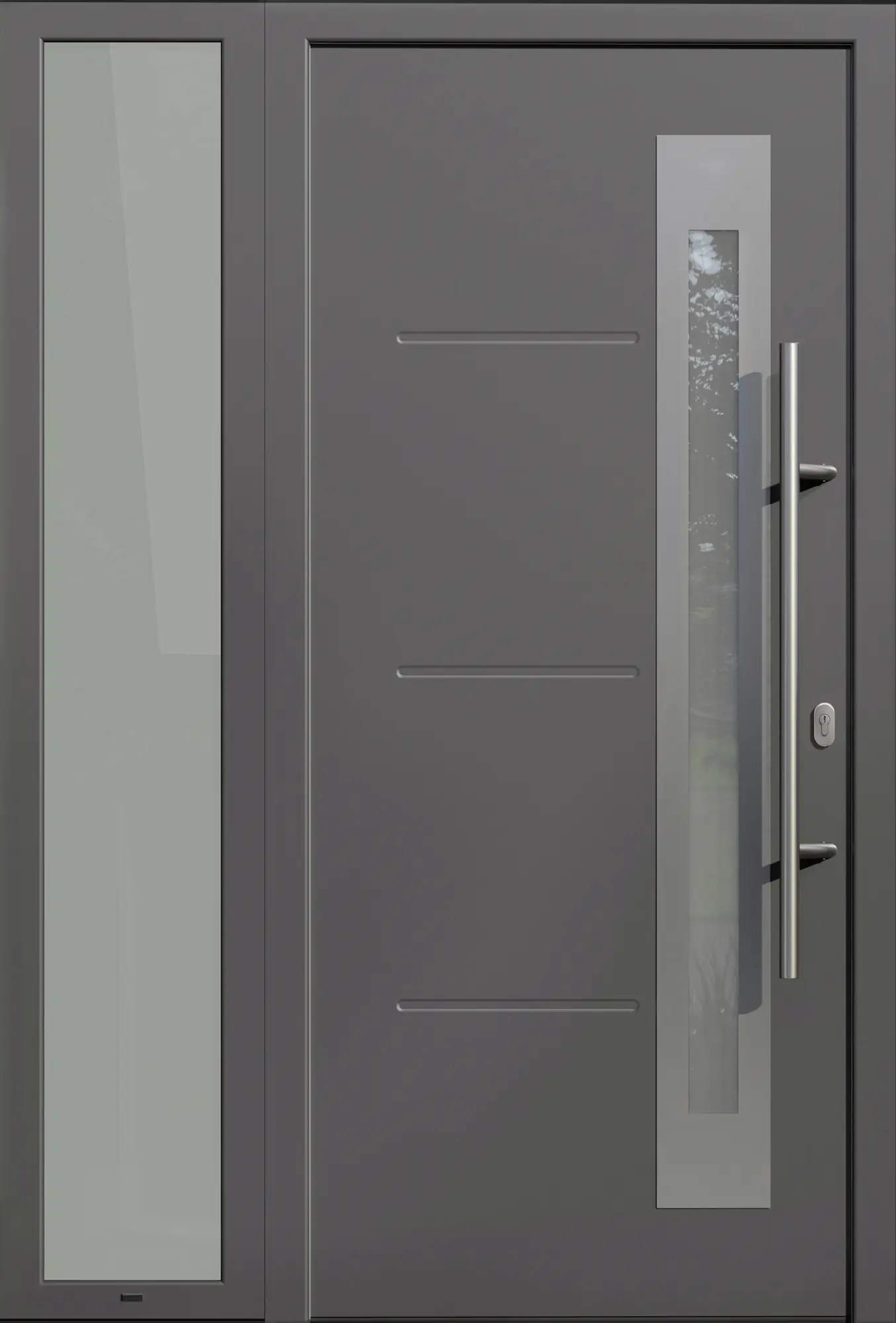 EcoStar Seitenteil für Haustür ISOPRO Secur anthrazit-metallic DIN rechts 40 x 210 cm