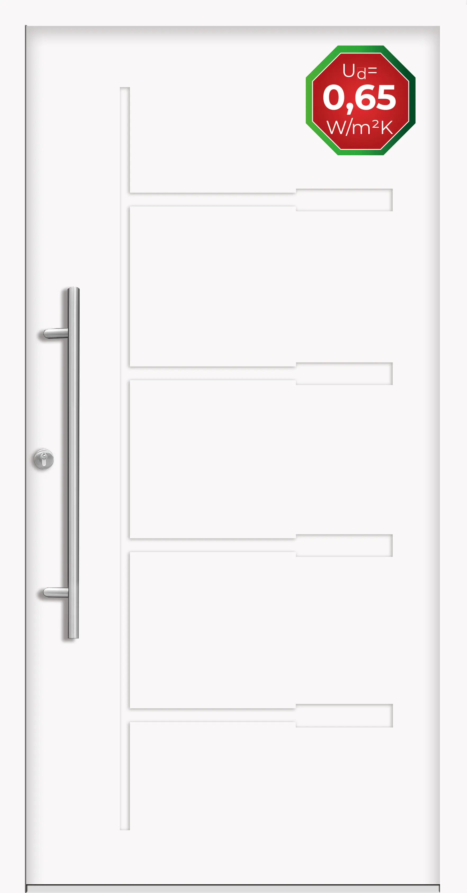 Splendoor Haustür Passivedoor Premium H1 Weiß DIN Links 100 x 210 cm