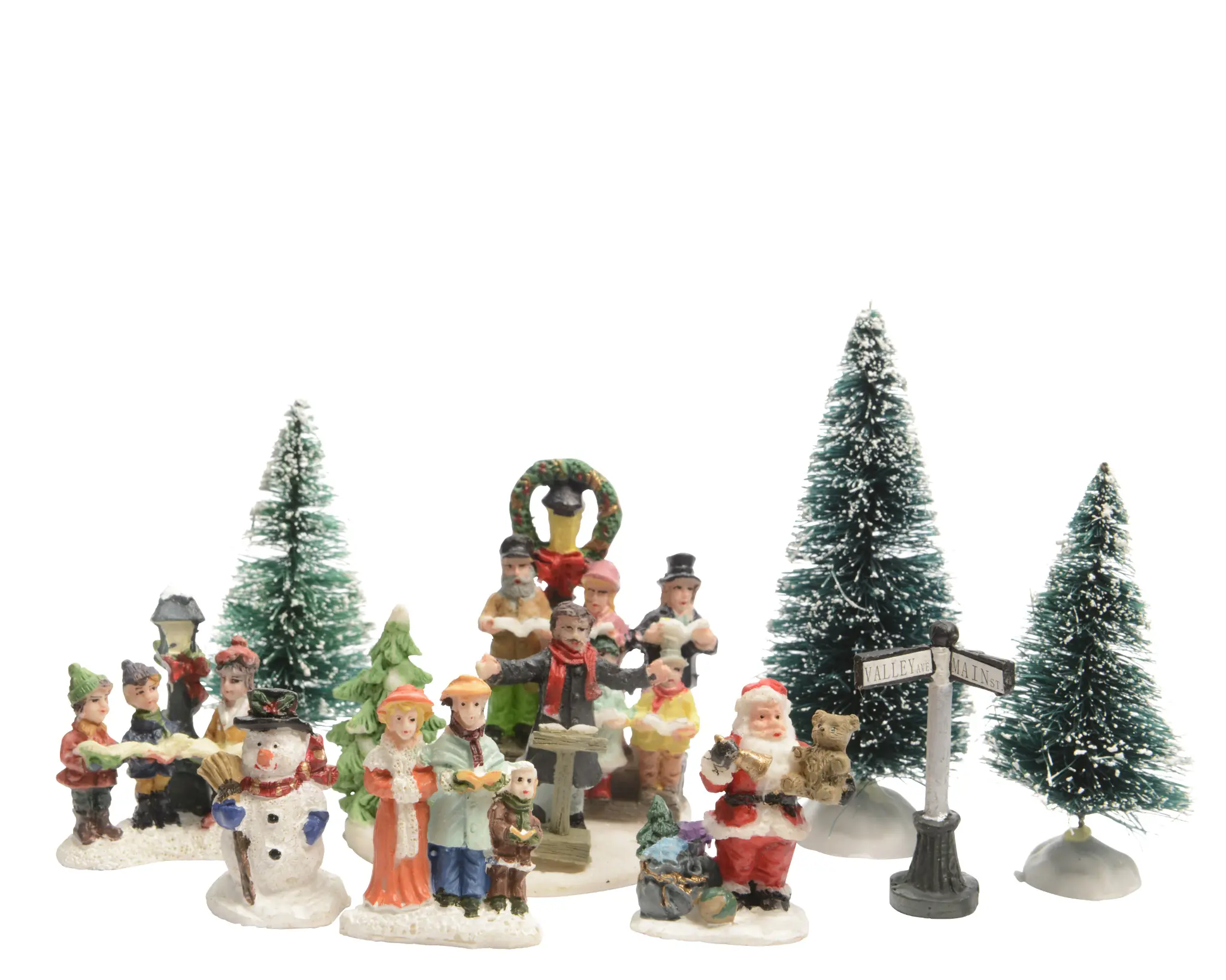 Lumineo Dekofiguren Weihnachtsdorf Polyresin 6-7 cm bunt 10 Stück