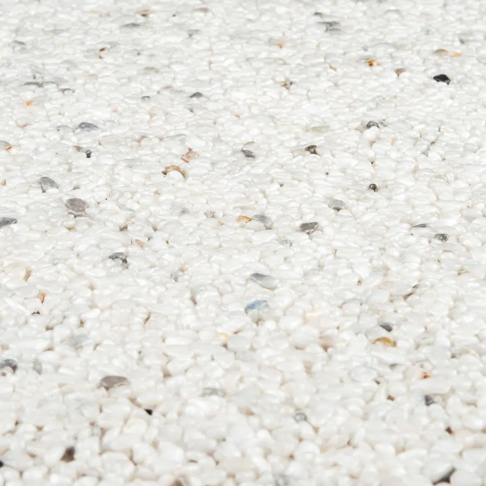 RAVELLO Steinteppich Wand Indoor/Outdoor Körnung Fein Farbe weiss 16,5 kg Set