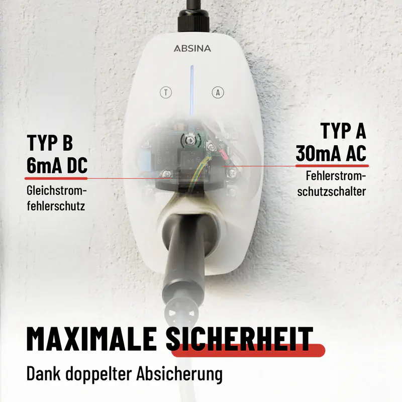 Absina Wallbox 11 kW weiß Plug & Play appfähig weiß