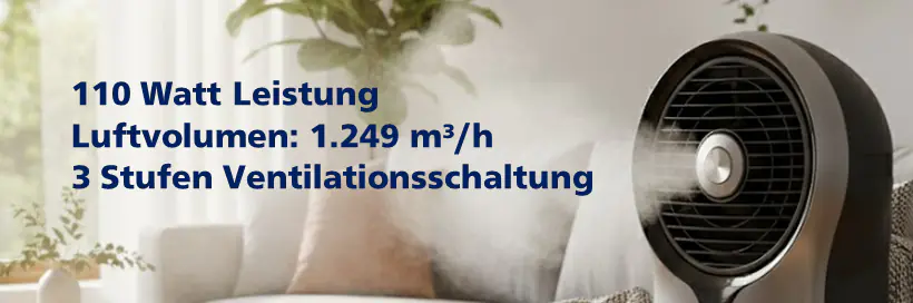 Primaster Luftkühler AirCooler mit Timerfunktion 5,5 L 110 W silber/schwarz