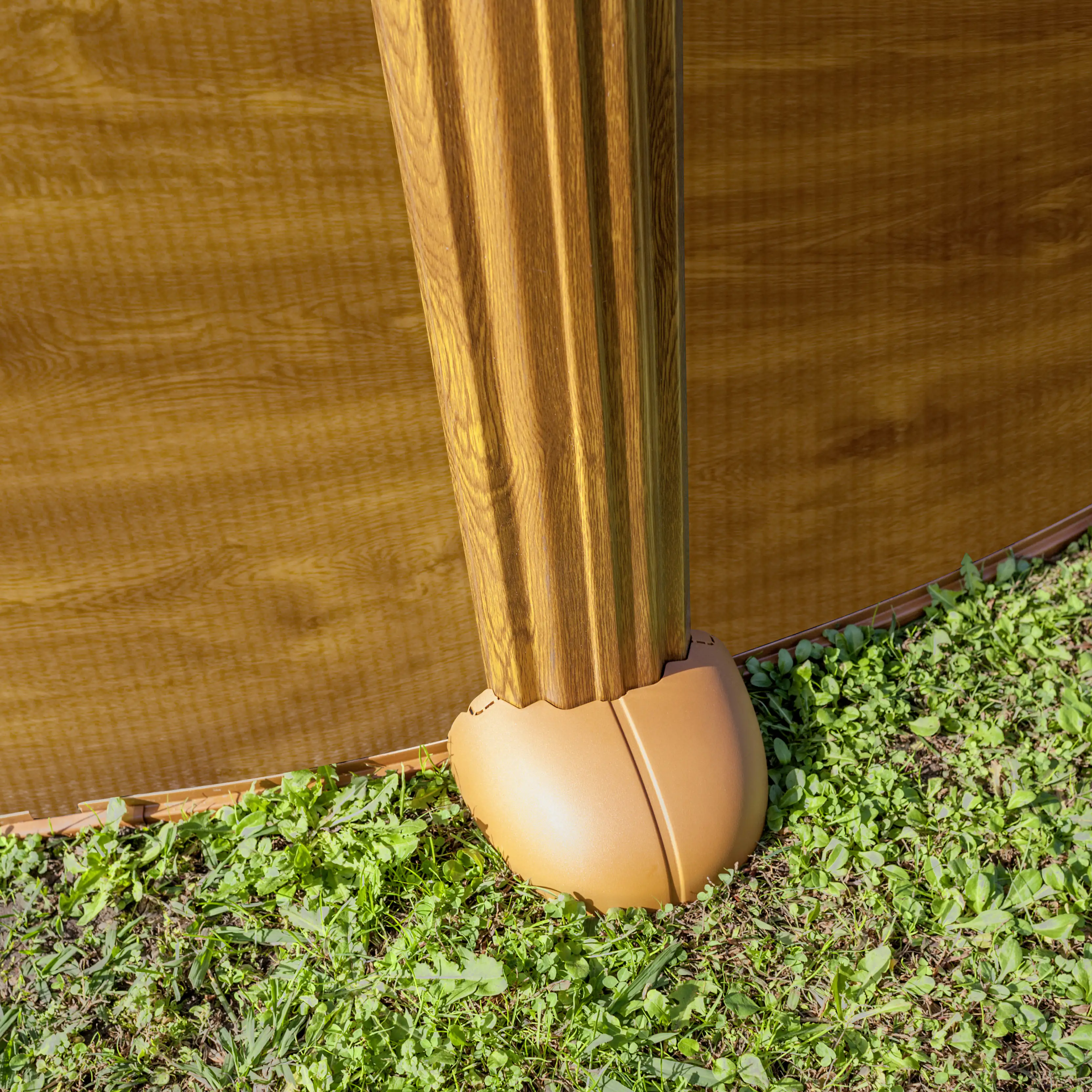 Gre Stahlwandpool Mauritius oval 730 x 375 x 132 cm Holzdekor