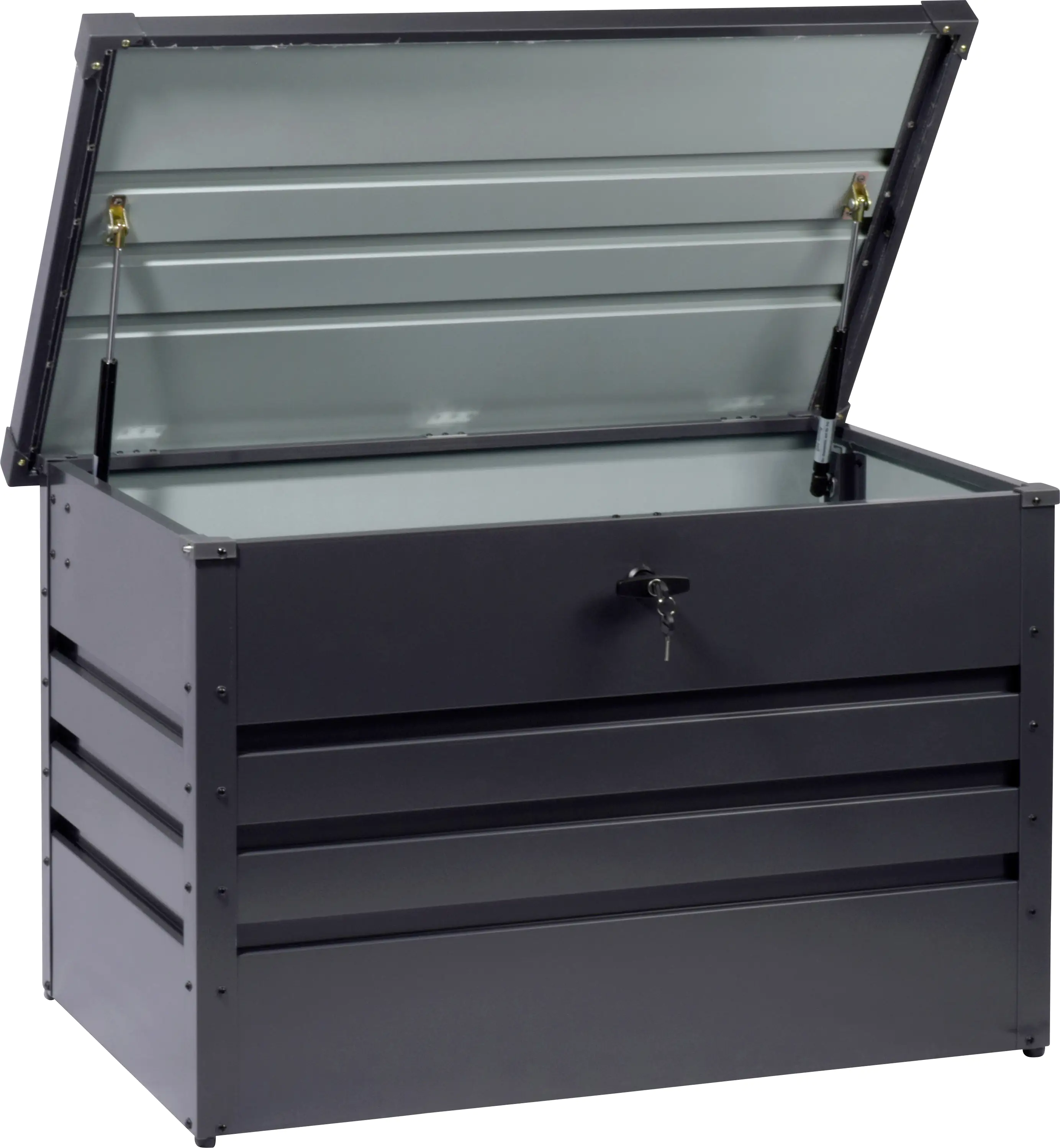 Dobar Gartentruhe aus Metall grau 100 x 61 x 62 cm Dobar Gartentruhe aus Metall grau 100 x 61 x 62 cm