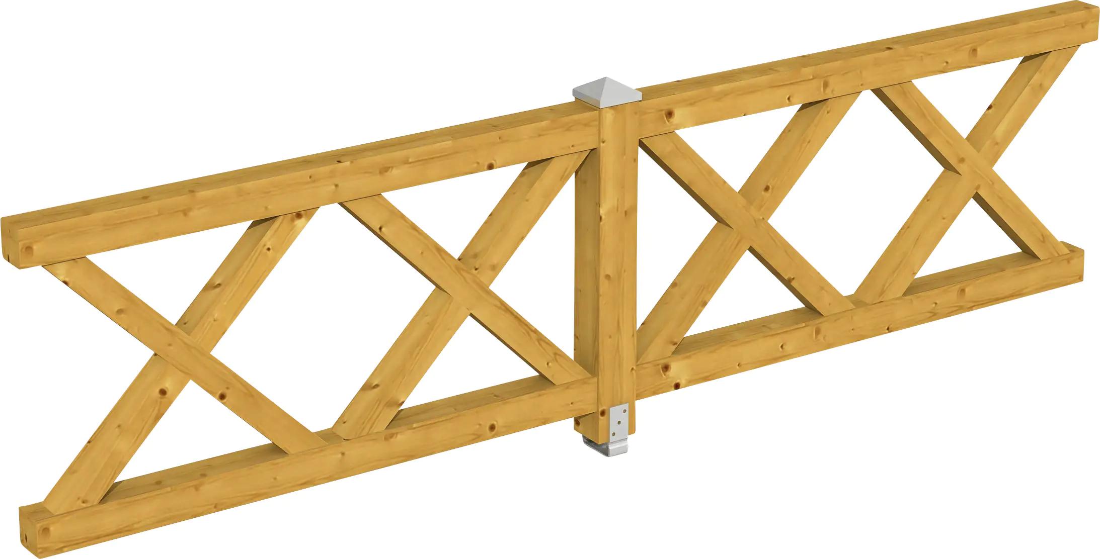 SKAN HOLZ Brüstung Andreaskreuz 335 x 84 cm, Fichte, lasiert in Eiche hell