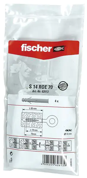 Fischer Dübel S 14.0 x 70 mm - 4 Stück