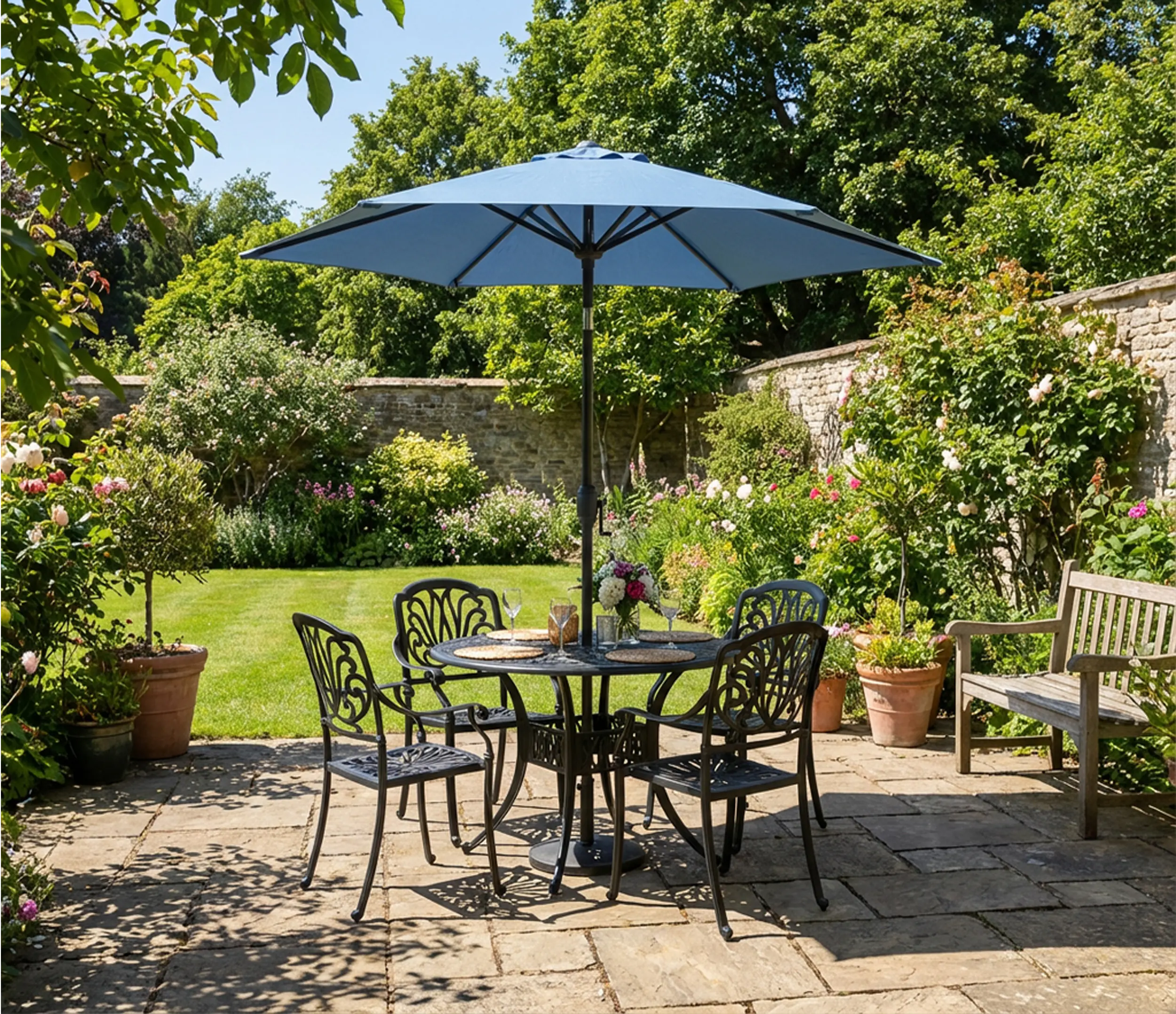 Primaster Sonnenschirm Ingenio hellblau Ø 250 cm