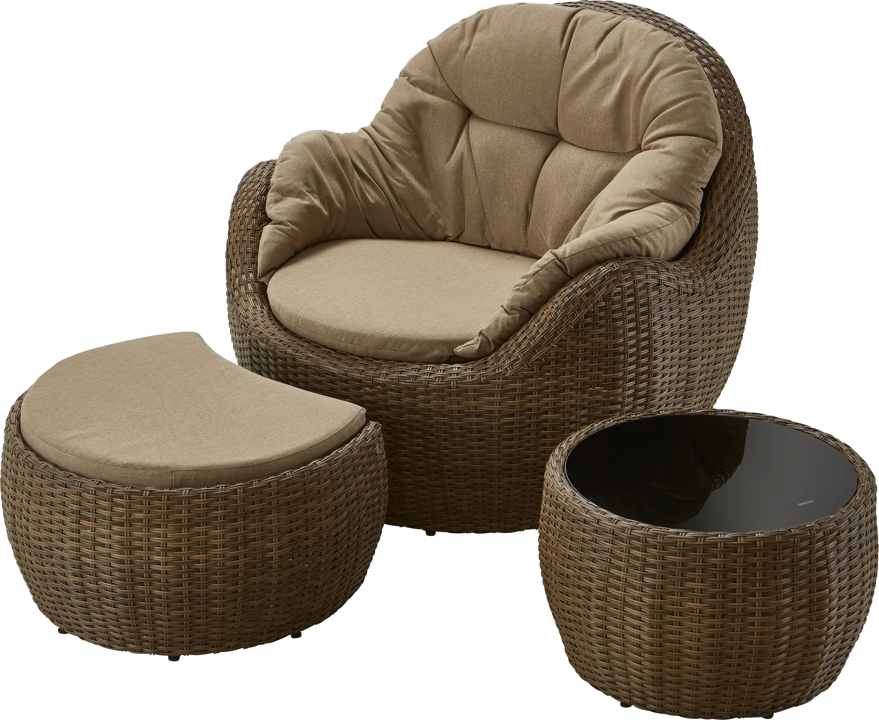4333692415460_01 Primaster Loungesessel Freedom inkl. Hocker und Beistelltisch