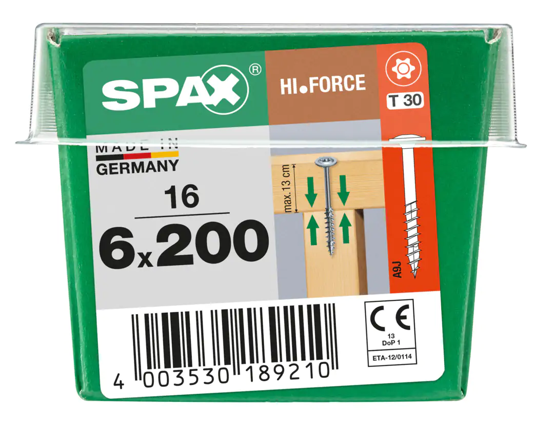 Spax Holzbauschrauben 6.0 x 200 mm TX 30 Tellerkopf - 16 Stk.