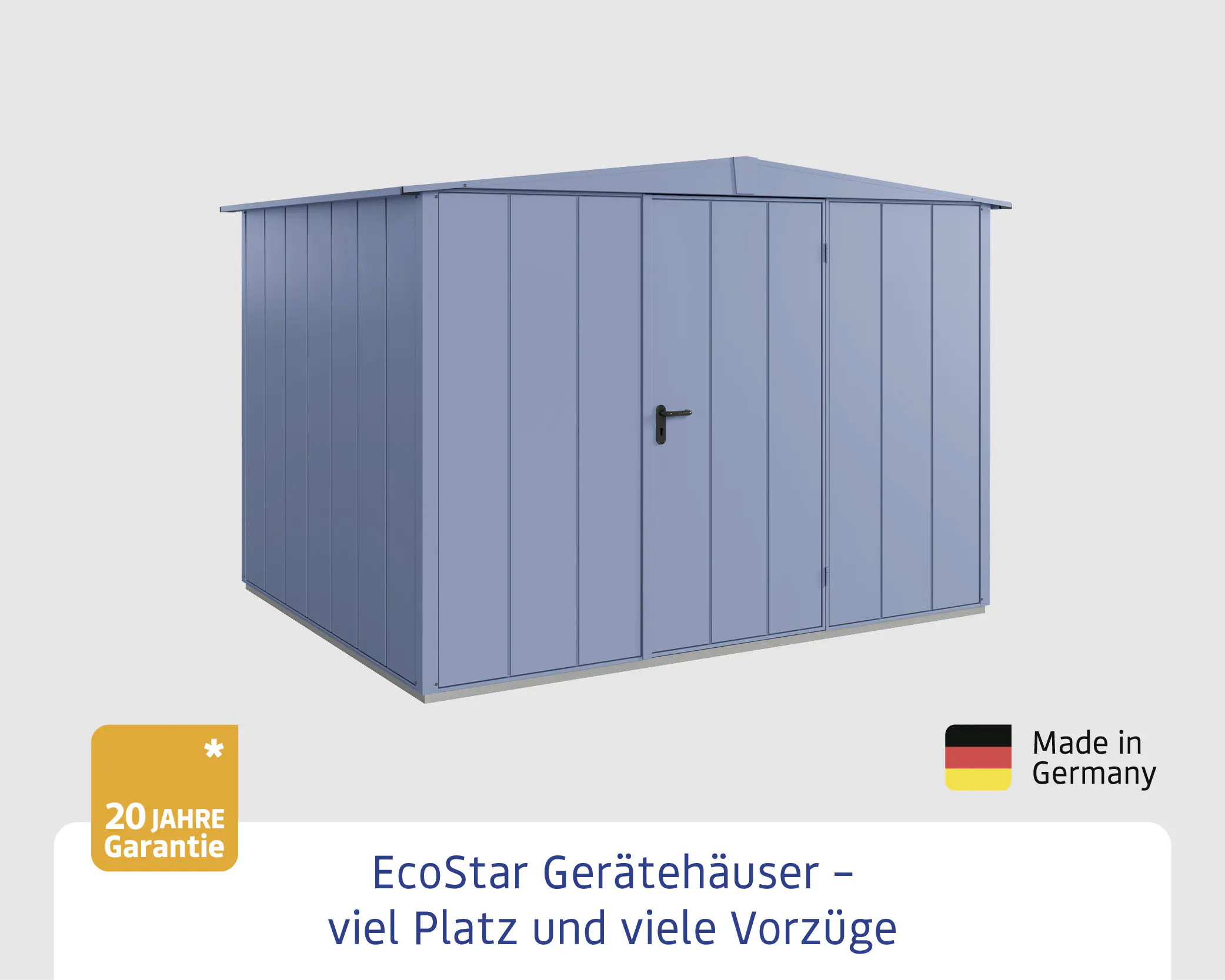 EcoStar Gerätehaus Elegant-S Typ 3 taubenblau 1 flg 323,6 x 247,7 cm