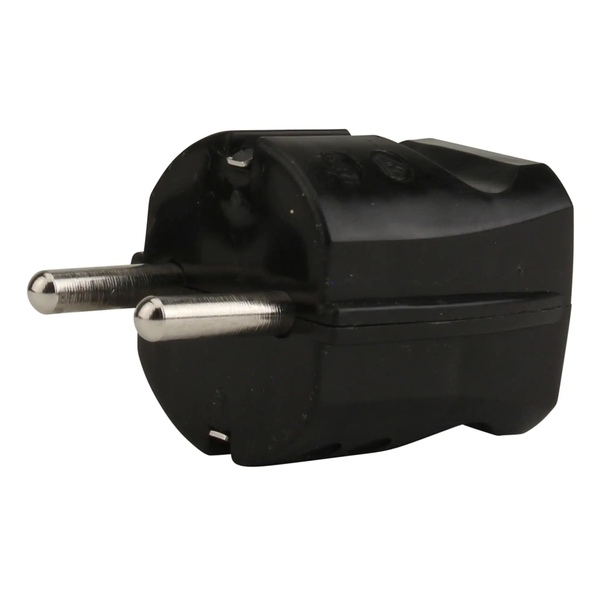 Schutzkontakt-Stecker ohne Knickschutz schwarz