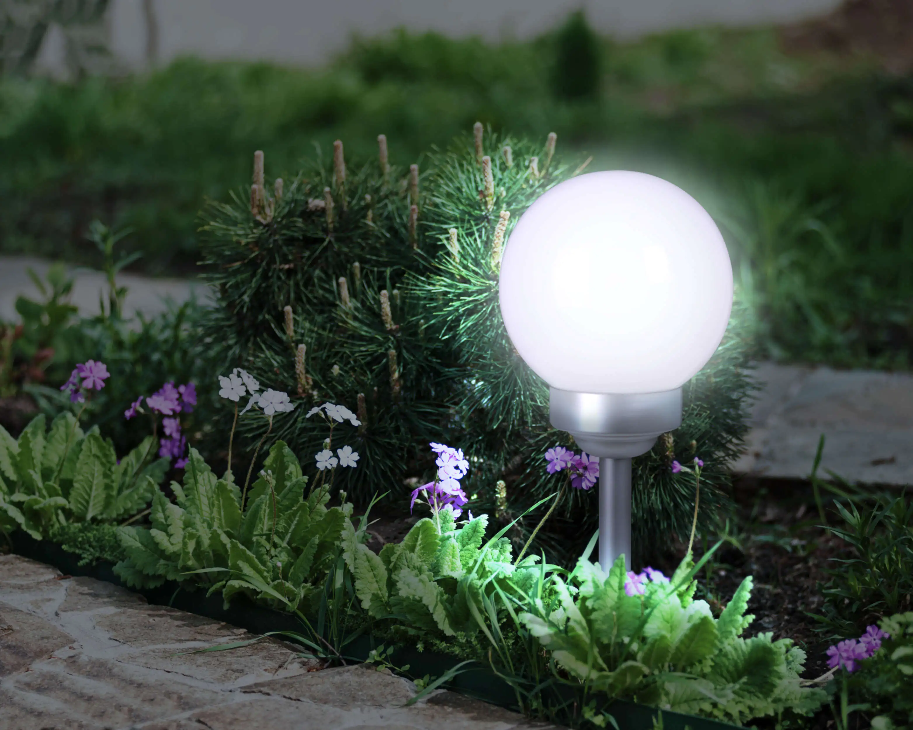 Light&More LED Solarleuchte Kugel 70 cm, Ø25 cm, Erdspieß