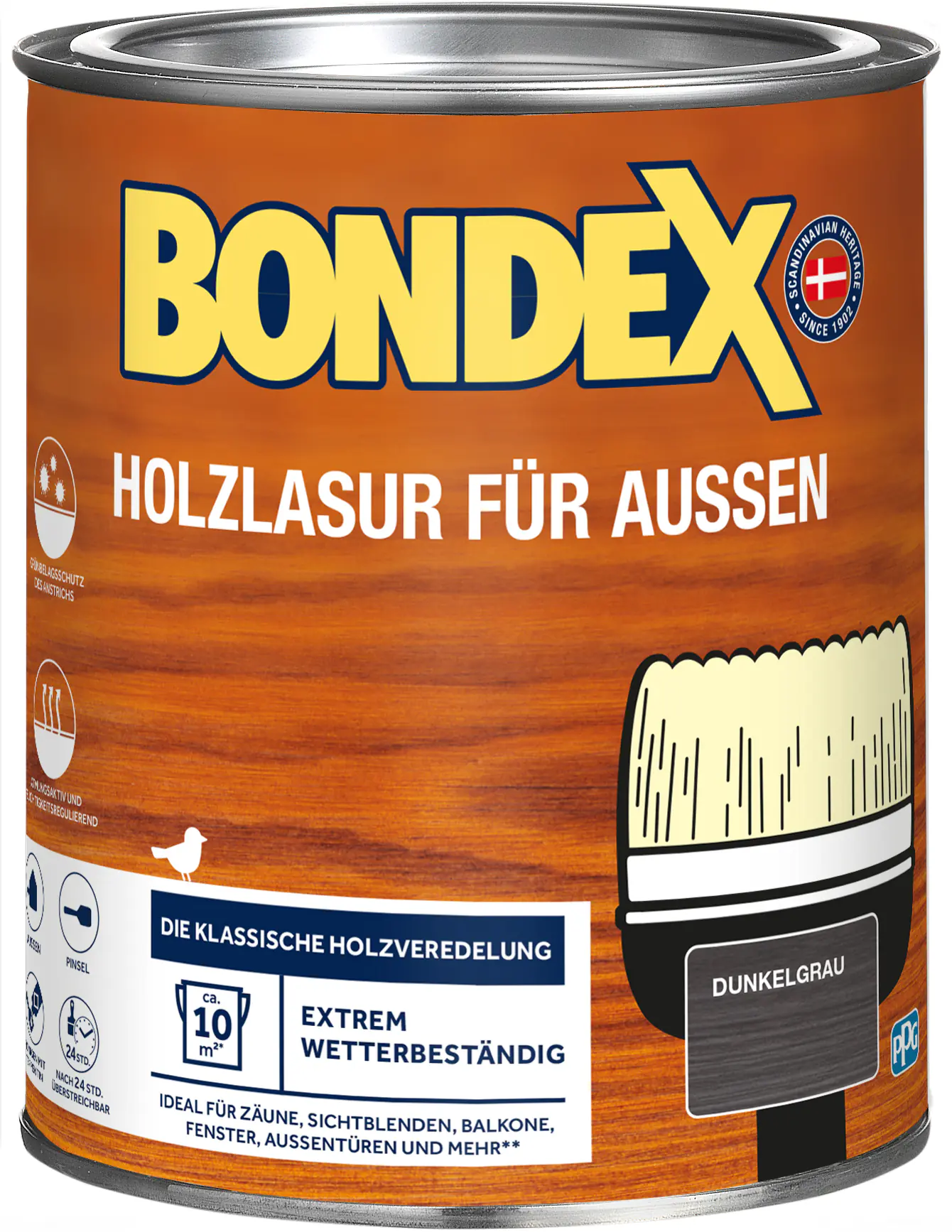 Bondex Holzlasur für Außen 750 ml dunkelgrau