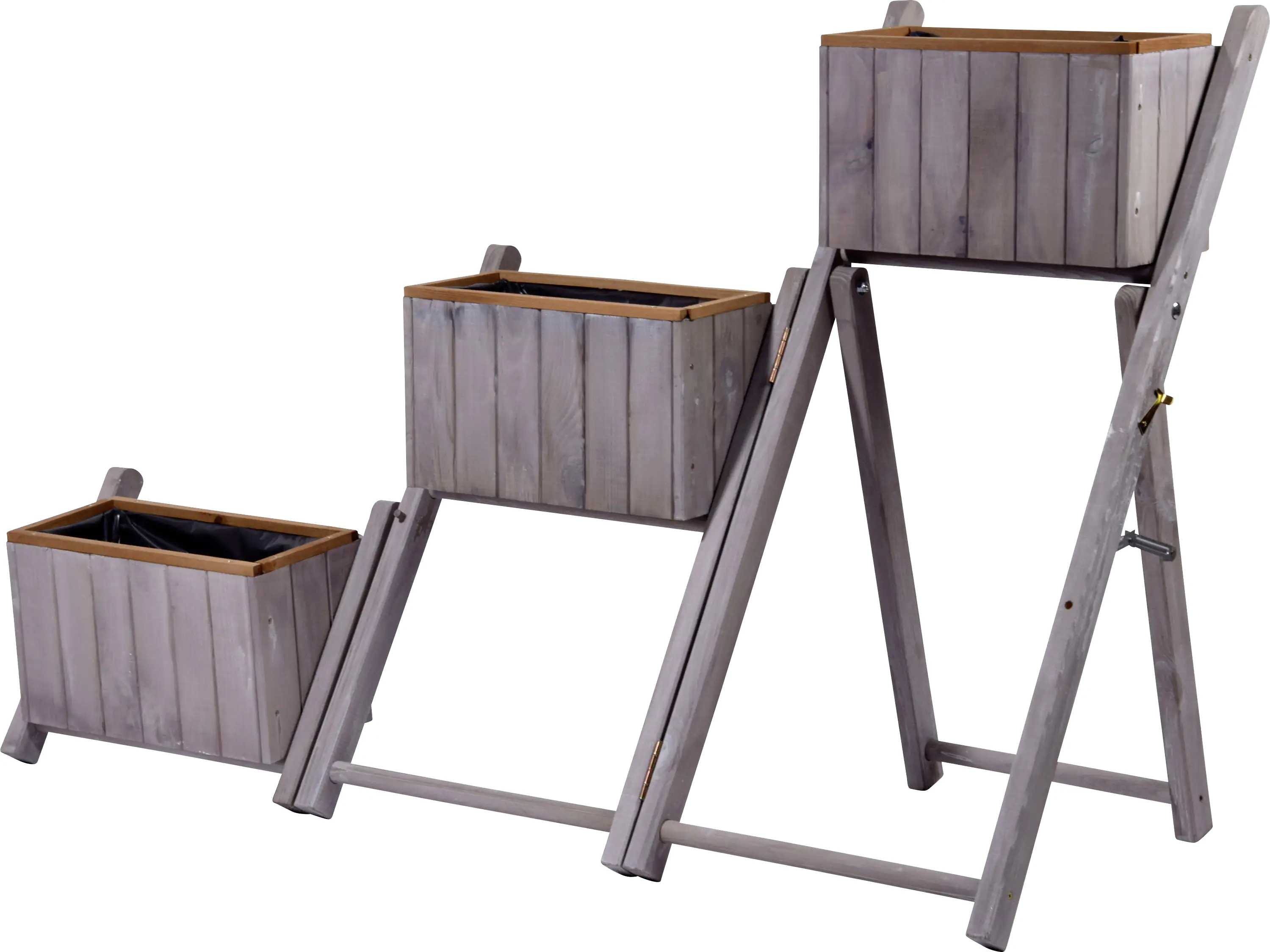 Dobar Ausklappbare Pflanztreppe mit 3 Pflanzkästen 41 x 55 x 85 cm Dobar Ausklappbare Pflanztreppe mit 3 Pflanzkästen 41 x 55 x 85 cm