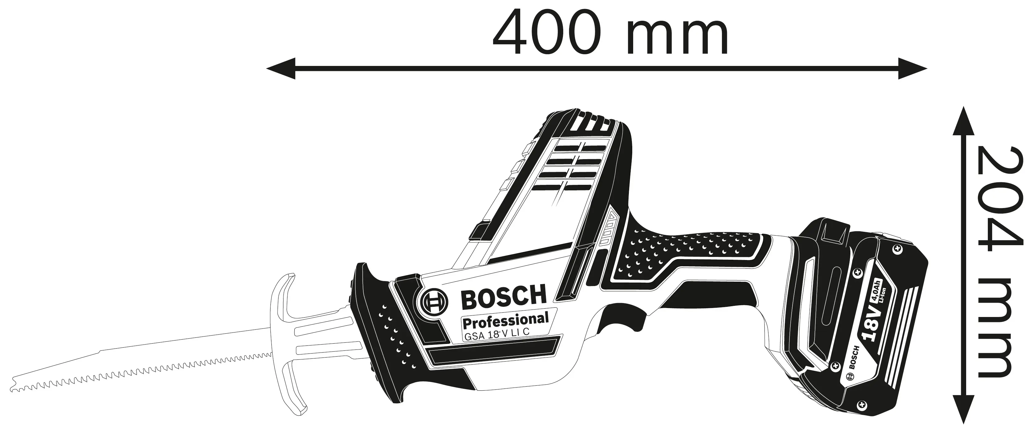 Bosch Professional Akku-Säbelsäge GSA 18 V-LI C Solo in L-Boxx