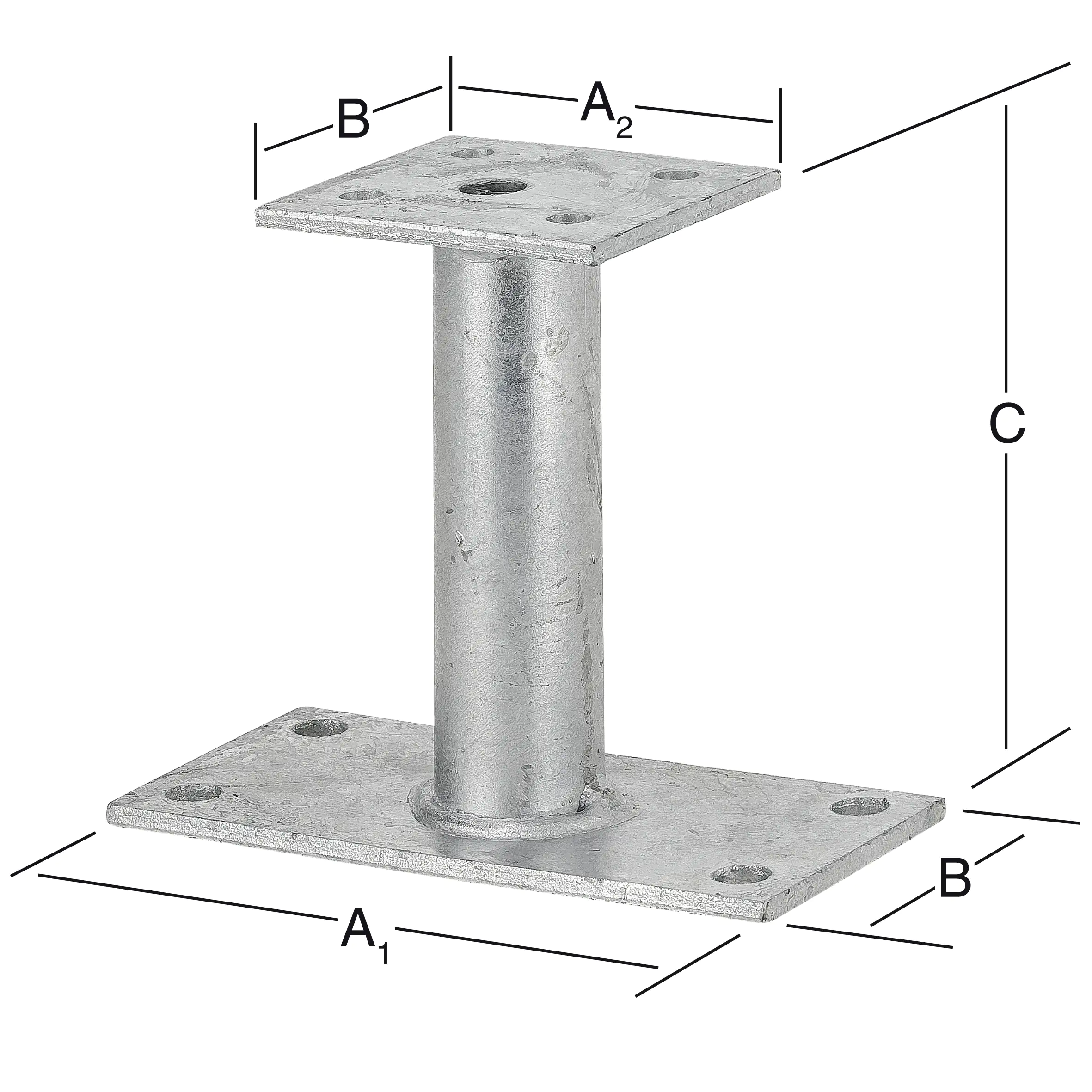 Vormann Podest-Stützenschuhe feuerverzinkt 150/80 x 70 x 132 mm