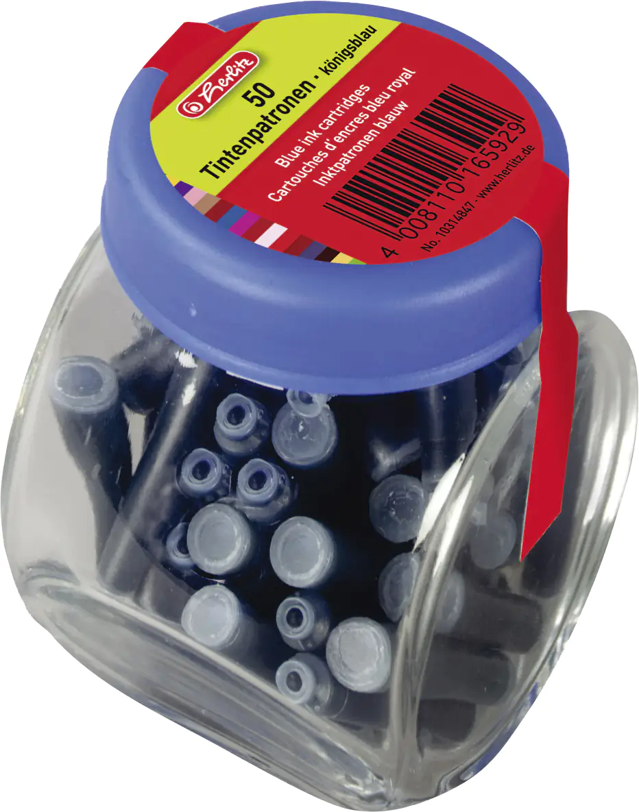 herlitz Tintenpatronen im Glas 50 Stück Standard löschbar