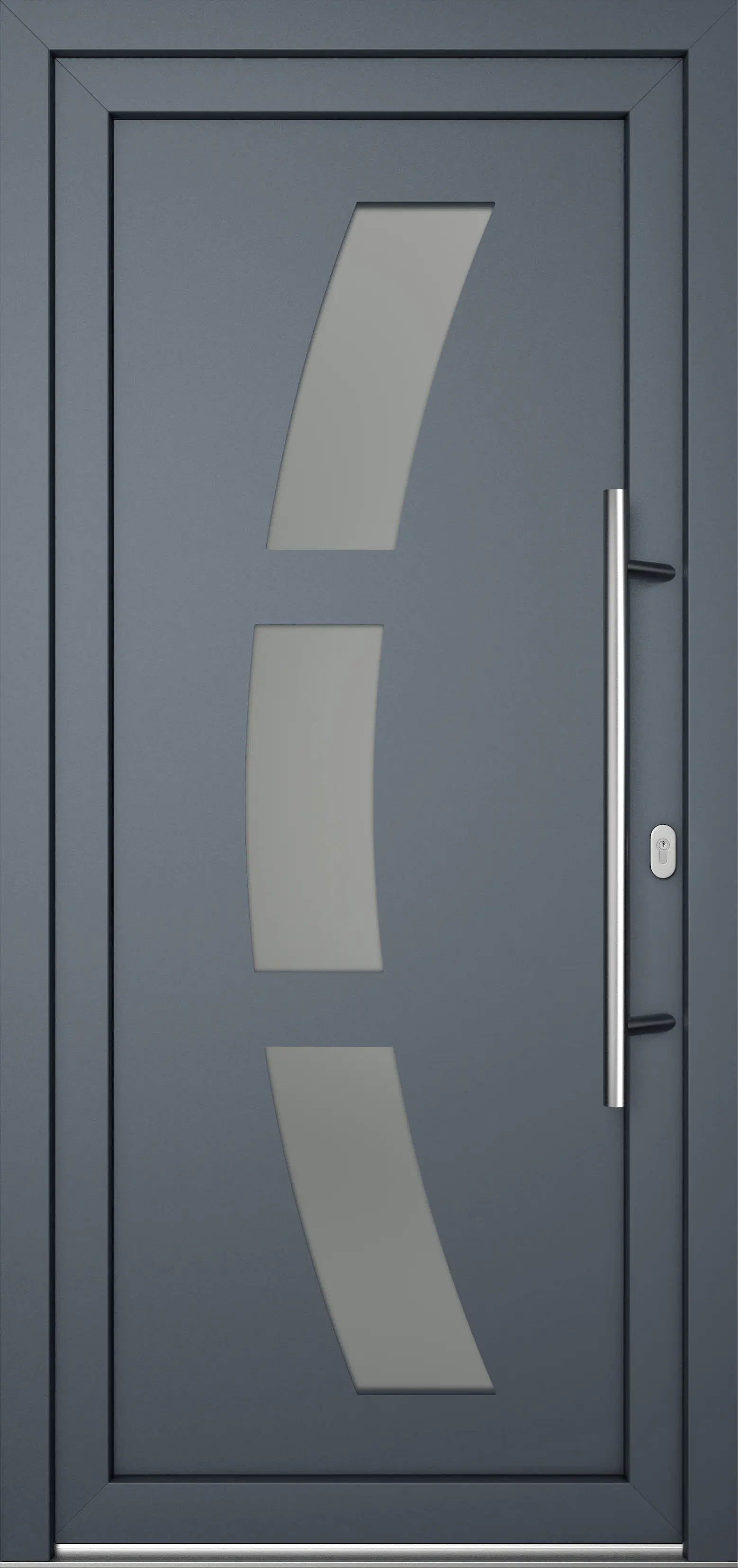 Meeth Haustür Optimal Pro PVC Modell 103 108 x 200 cm DIN Rechts weiß/titan