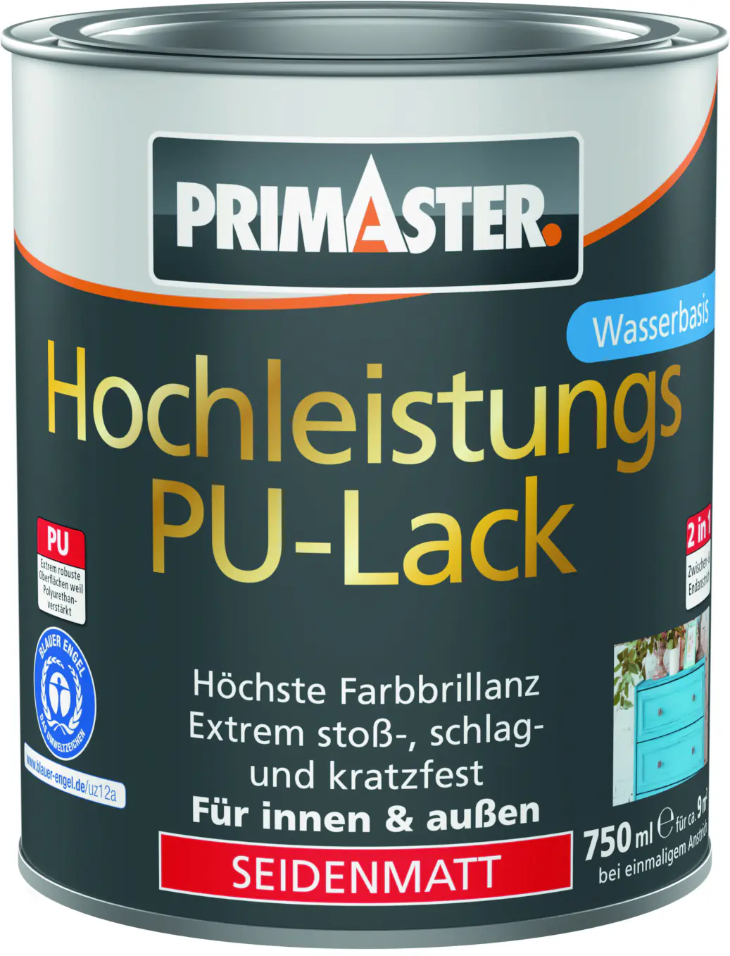 Primaster Hochleistungs PU-Lack feuerrot seidenmatt 750 ml Primaster Hochleistungs PU-Lack feuerrot seidenmatt 750 ml