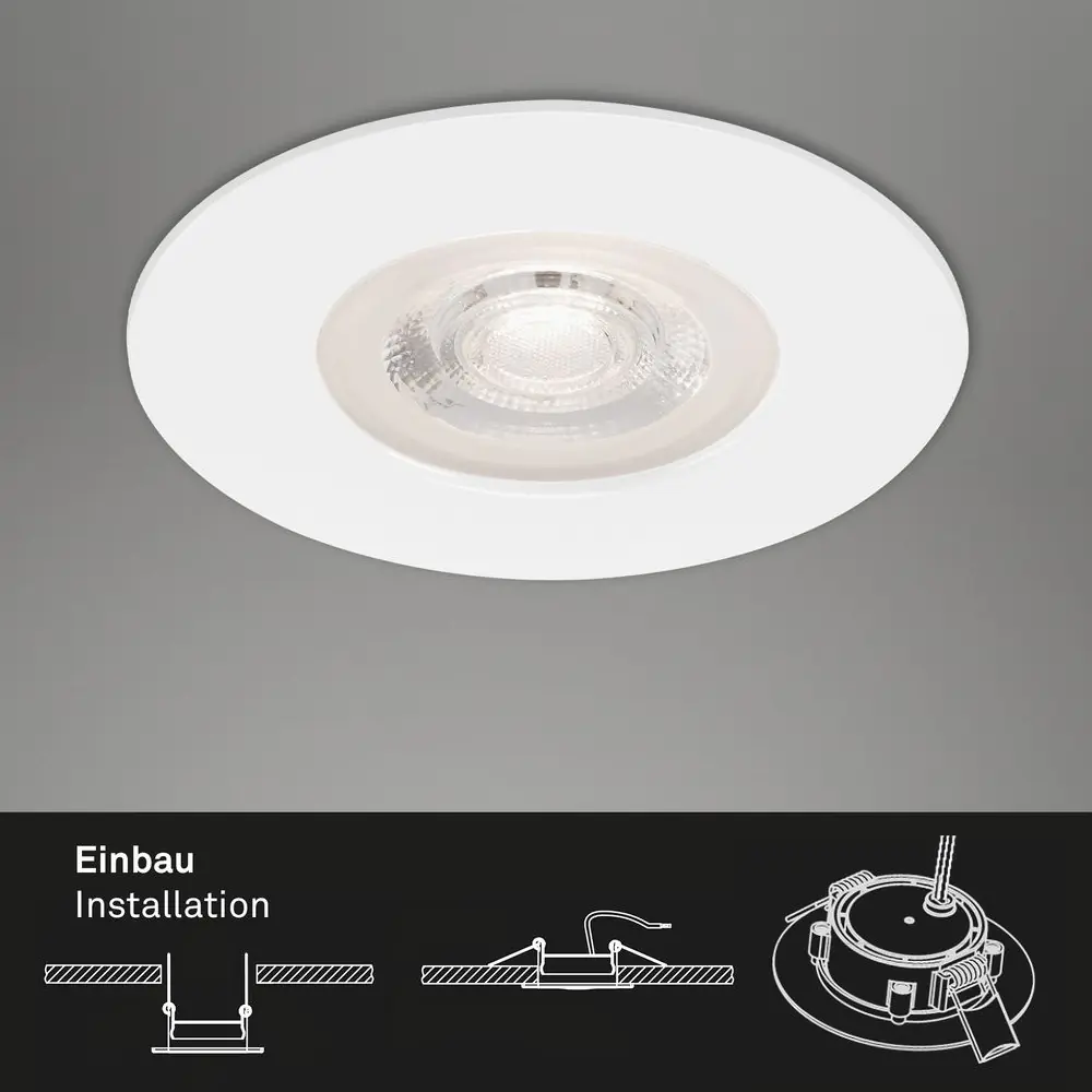 Briloner 3er Set LED Einbauleuchte Kulana weiß Ø 9 cm warmweiß