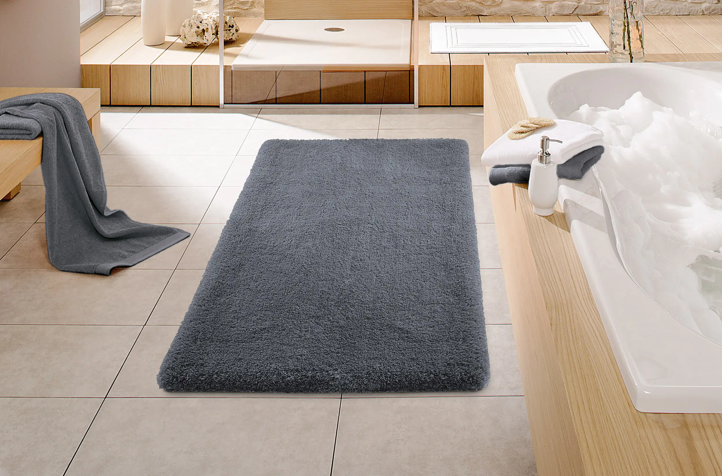 Primaster Badteppich anthrazit 65 x 55 cm