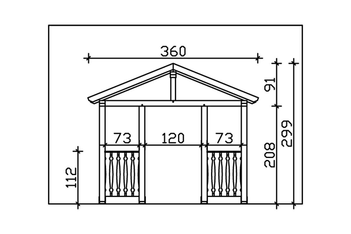 4018211029556_05 SKAN HOLZ Vordach Stralsund Typ 8 360 x 187 cm, lasiert in Schiefergrau