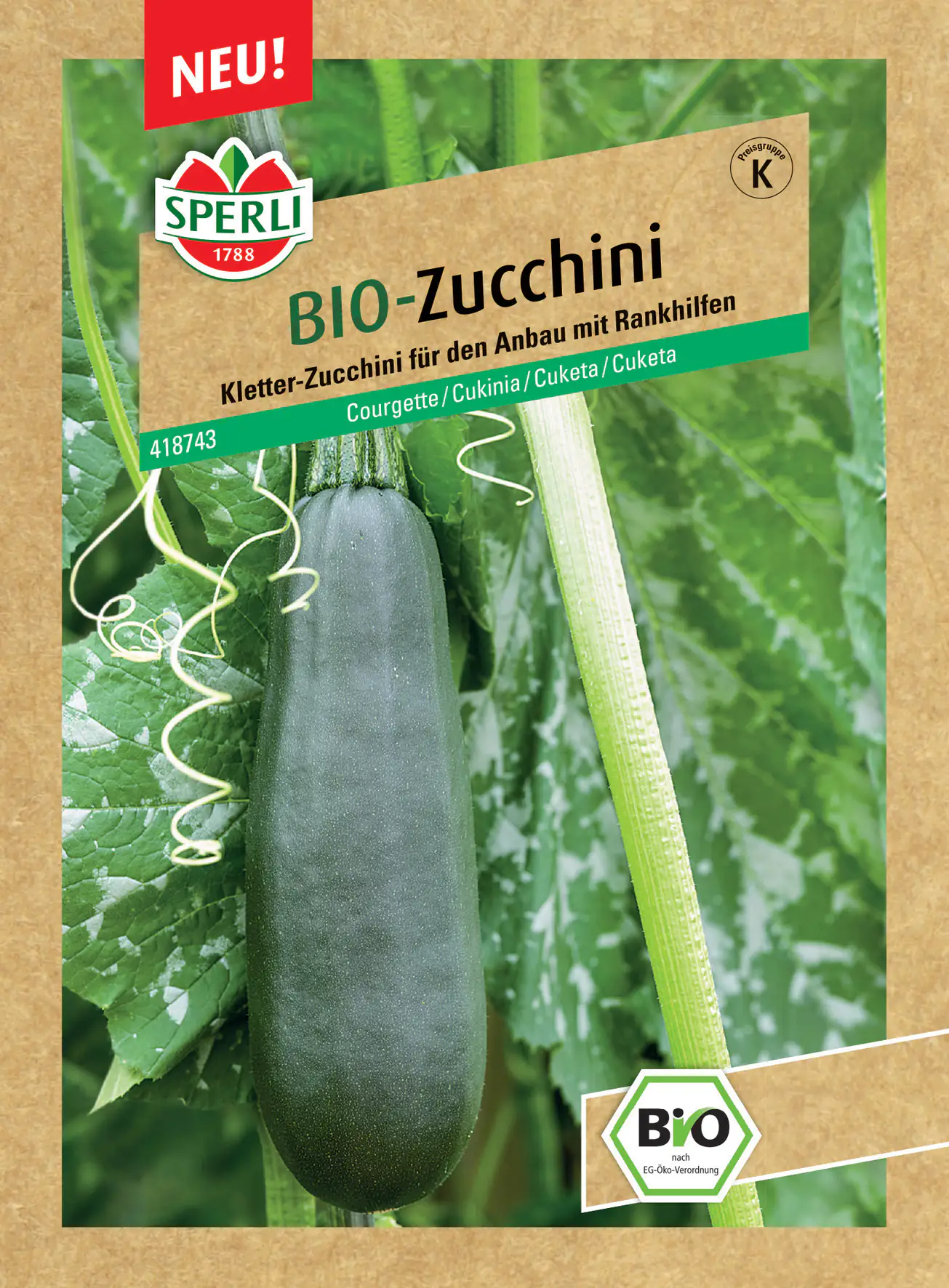 Sperli BIO Kletterzucchini Ola Escaladora