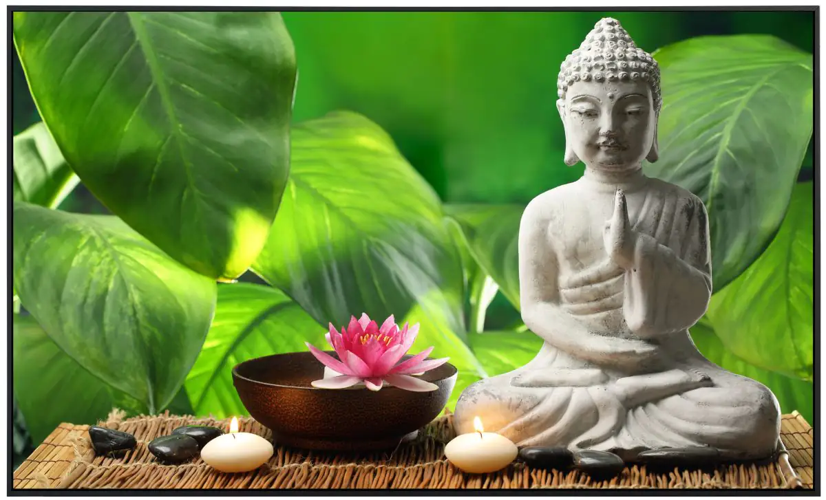 papermoon Infrarotheizkörper EcoHeat 90x120 cm 1200 Watt Buddha Meditation