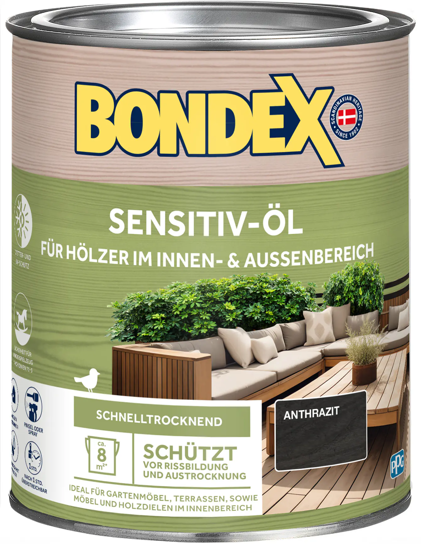 Bondex Wetterschutzöl 750 ml anthrazit