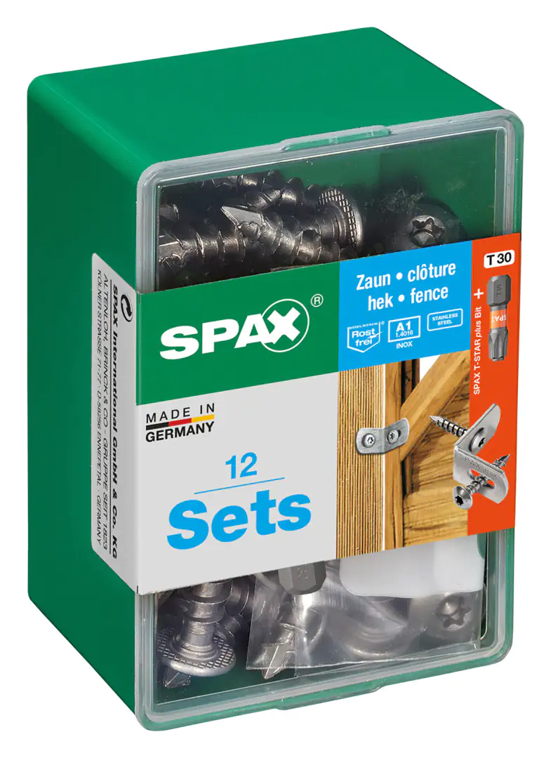 Spax Zaunverbinder 7.0 x 35 mm TX 30 - 24 Stk. (+12 Winkel) Spax Zaunverbinder 7.0 x 35 mm TX 30 - 24 Stk. (+12 Winkel)