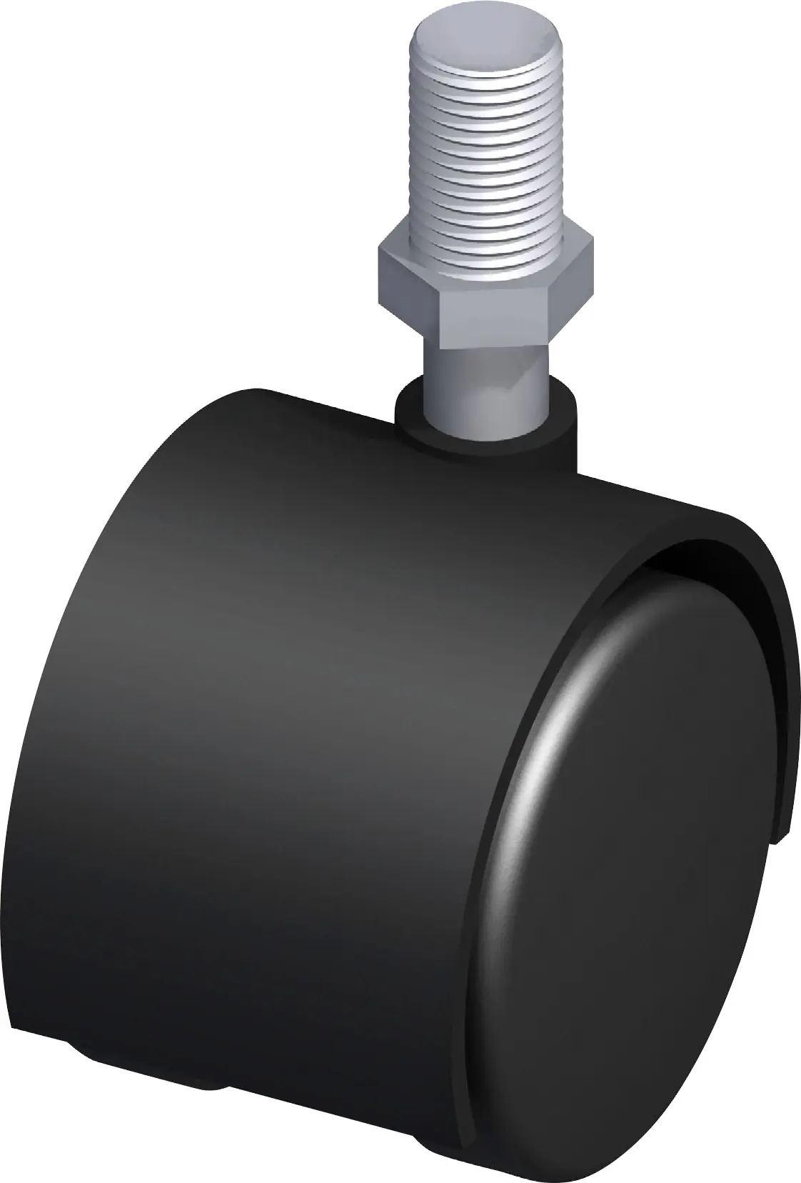 alfer Möbelrolle 40 mm 40 x Maß D: M10, PVC (Kunststoff) glatt schwarz