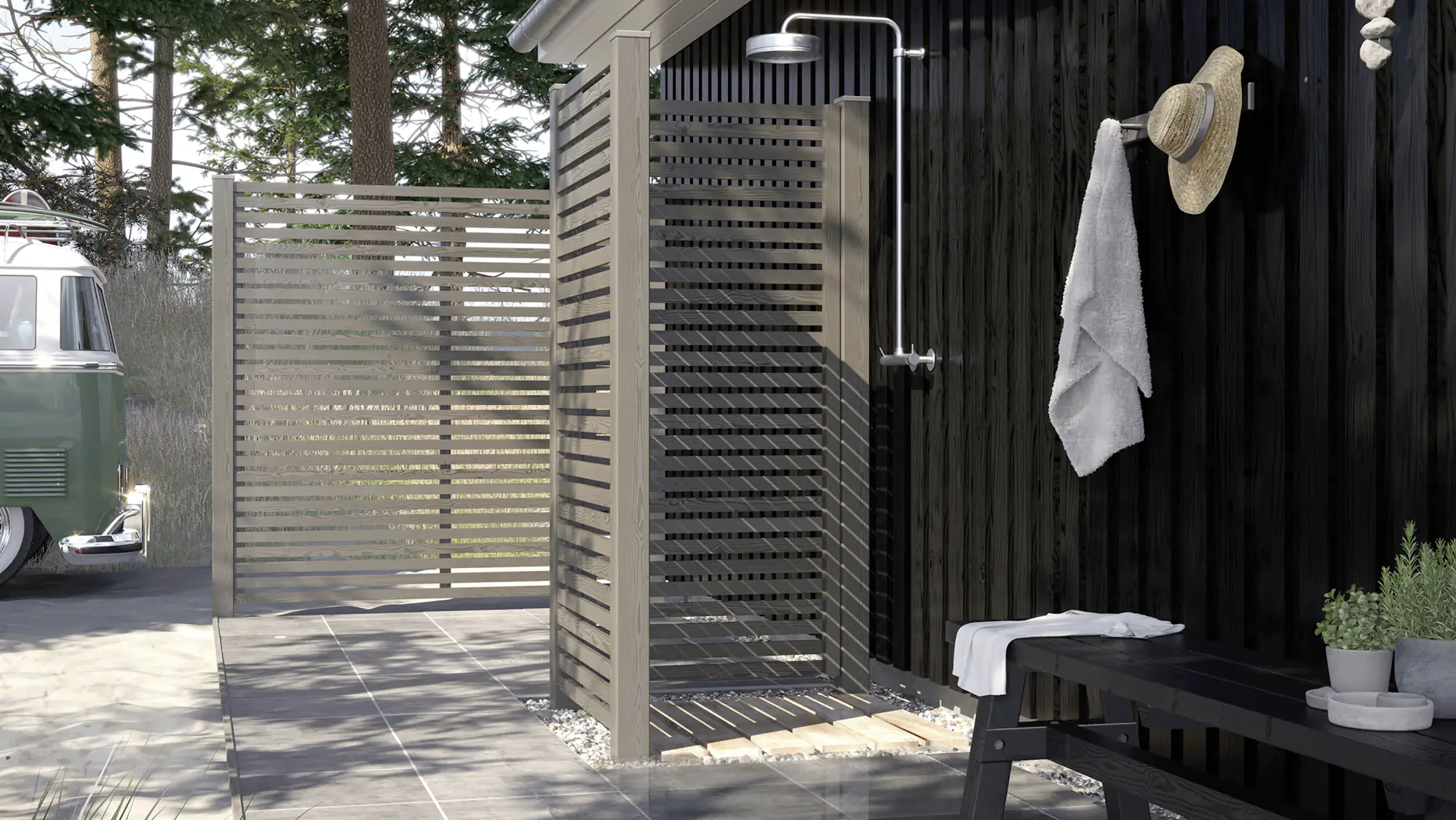 Plus Pfostenkappe Classic inkl. Schrauben 91 x 91 mm umbragrau fungizidbehandelt