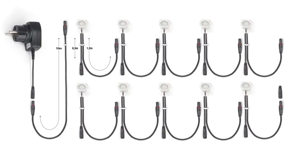 Brilliant Einbauleuchtenset Cosa 30 edelstahl Ø 3 cm 10 Stück warmweiß